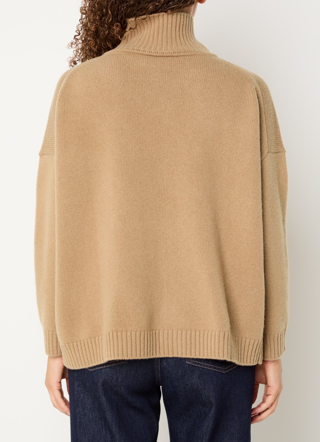 MaxMara Grofgebreide trui van wol met col - achterkant 3 camel