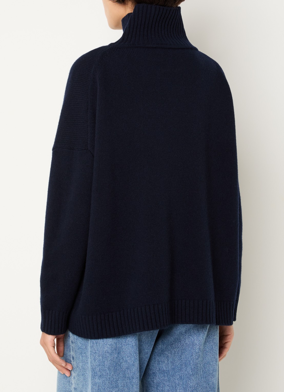 MaxMara Grofgebreide trui van wol met col - achterkant 2 donkerblauw