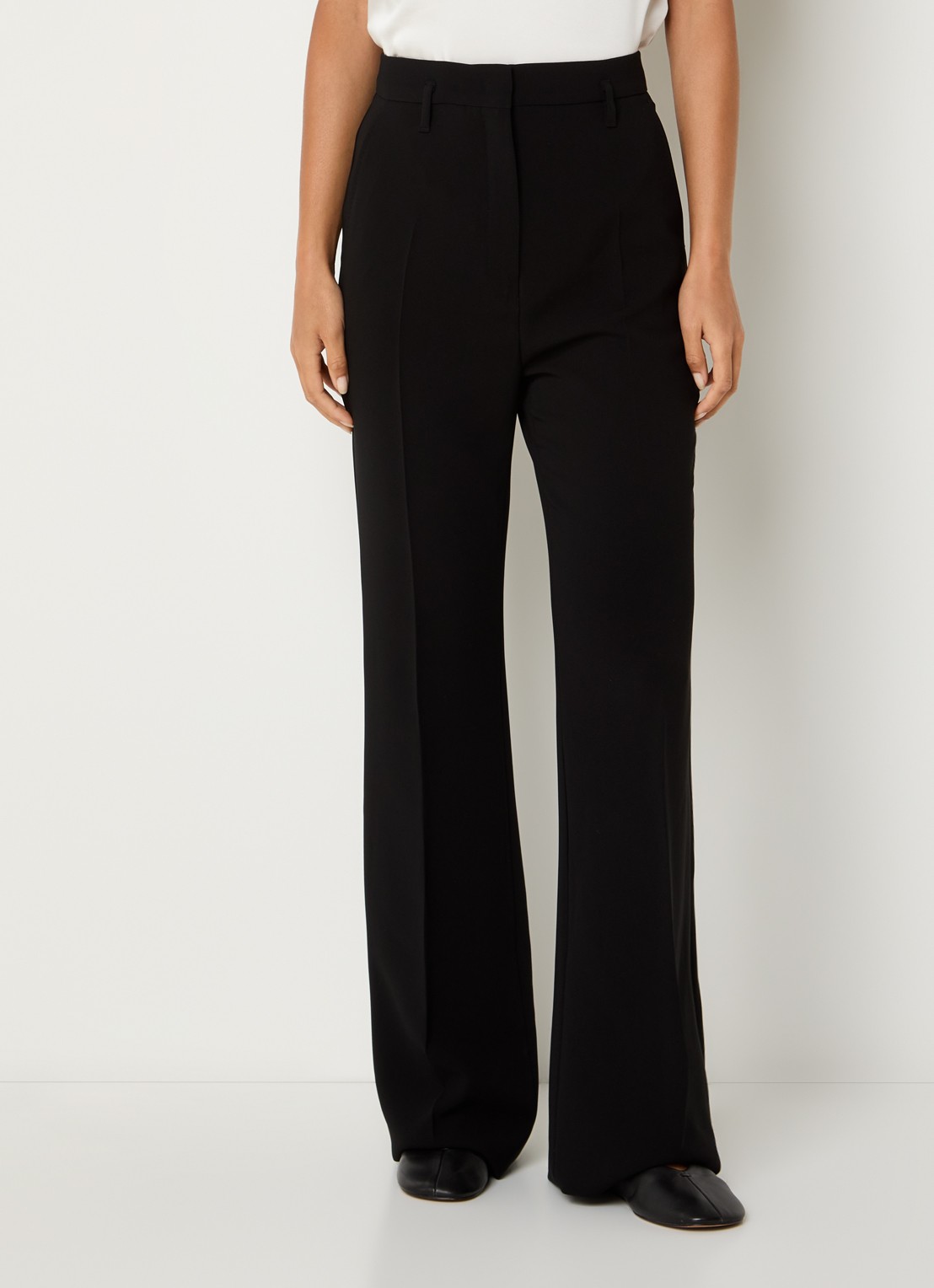 MaxMara High waist flared pantalon met steekzakken - detail 3 zwart