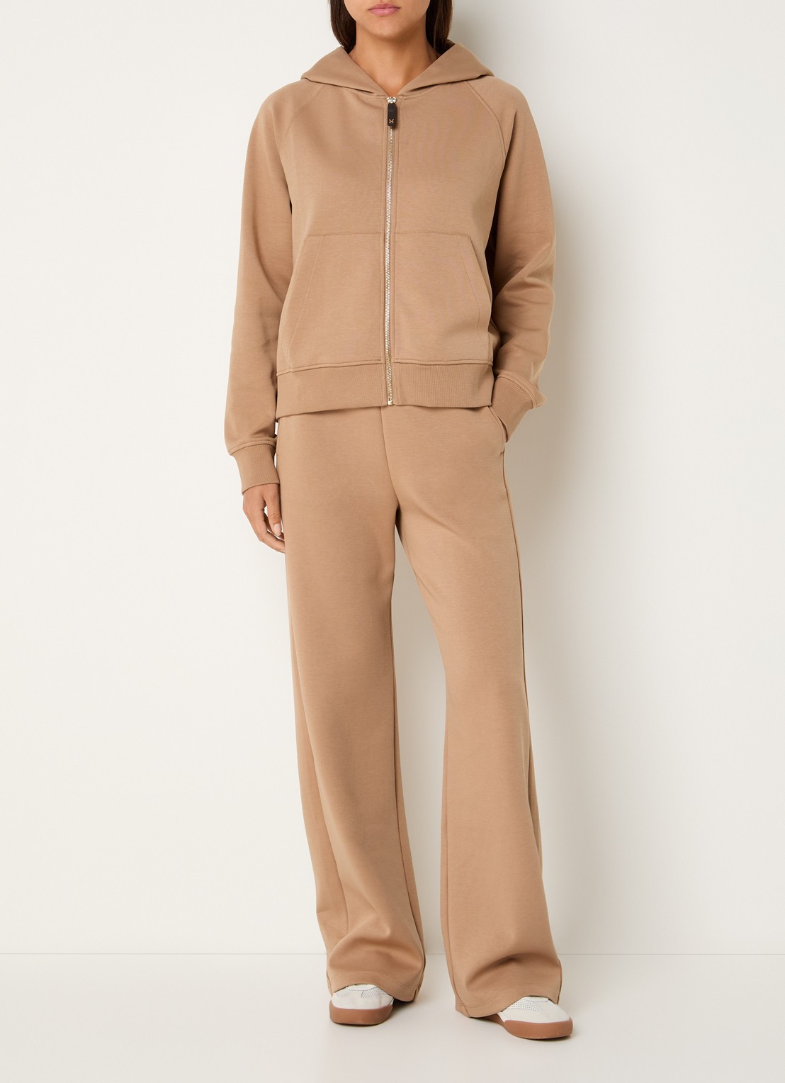 MaxMara High waist loose fit joggingbroek met steekzakken - voorkant 3 camel