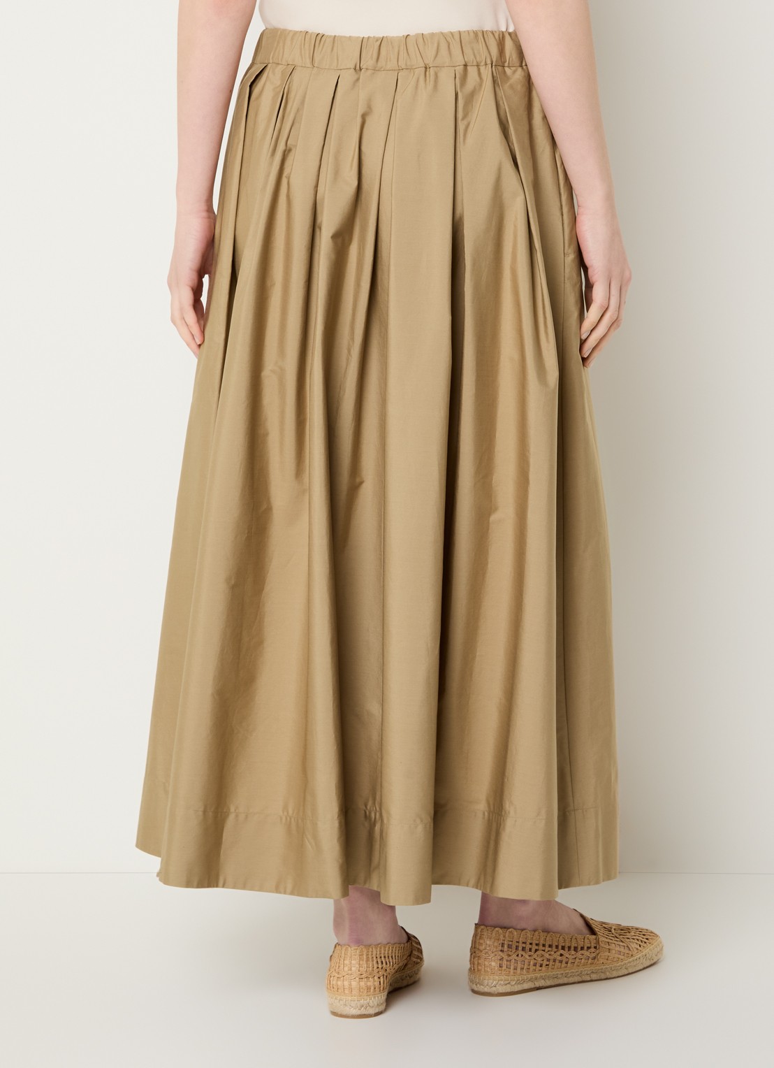 MaxMara High waist midi rok met trekkoord - achterkant 3 bruin