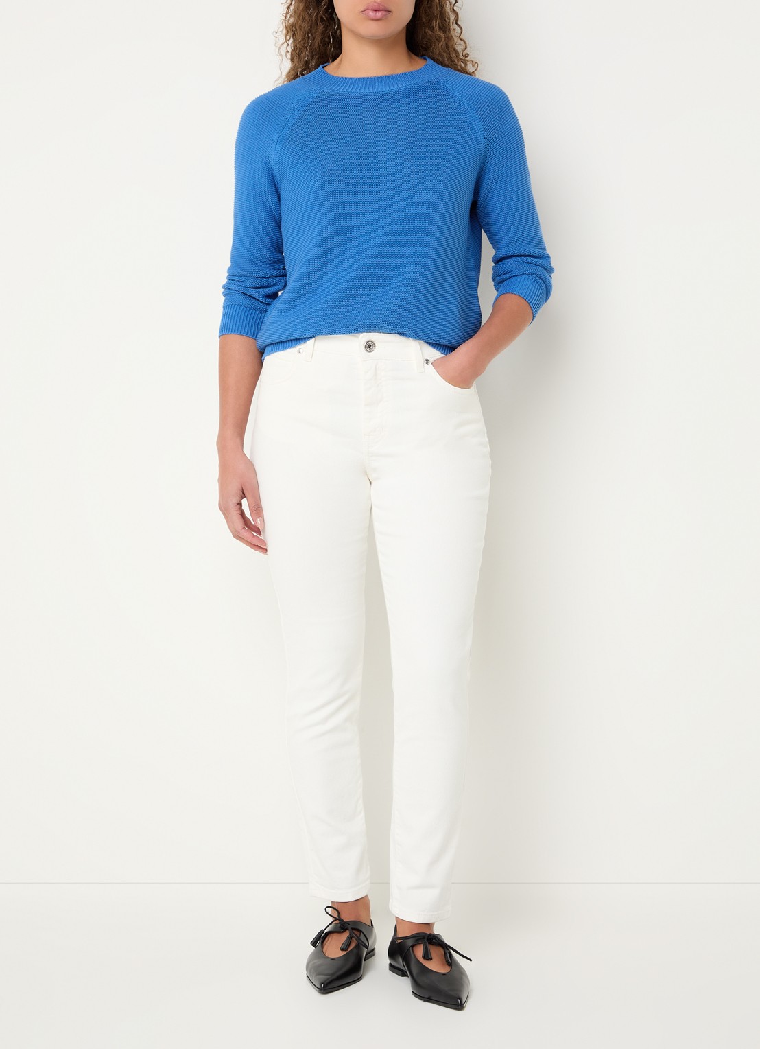 MaxMara High waist slim fit jeans met gekleurde wassing - voorkant 4 wit