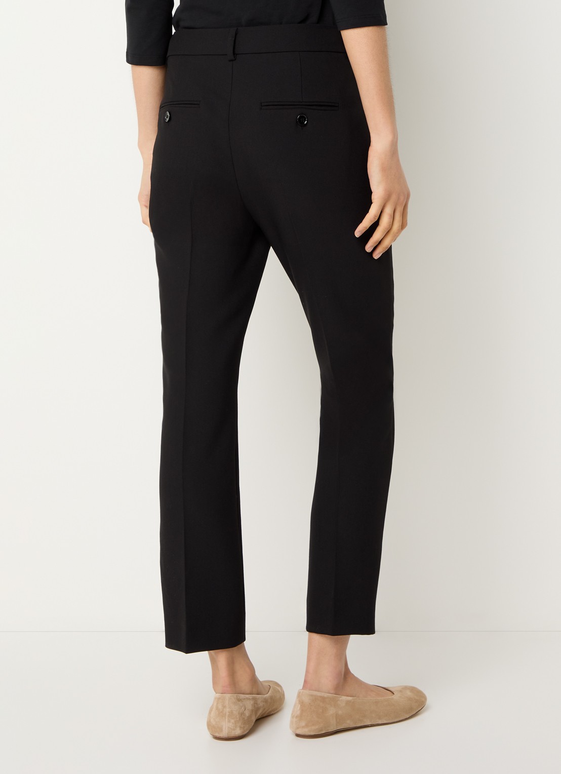 MaxMara High waist slim fit pantalon met steekzakken - achterkant 4 zwart
