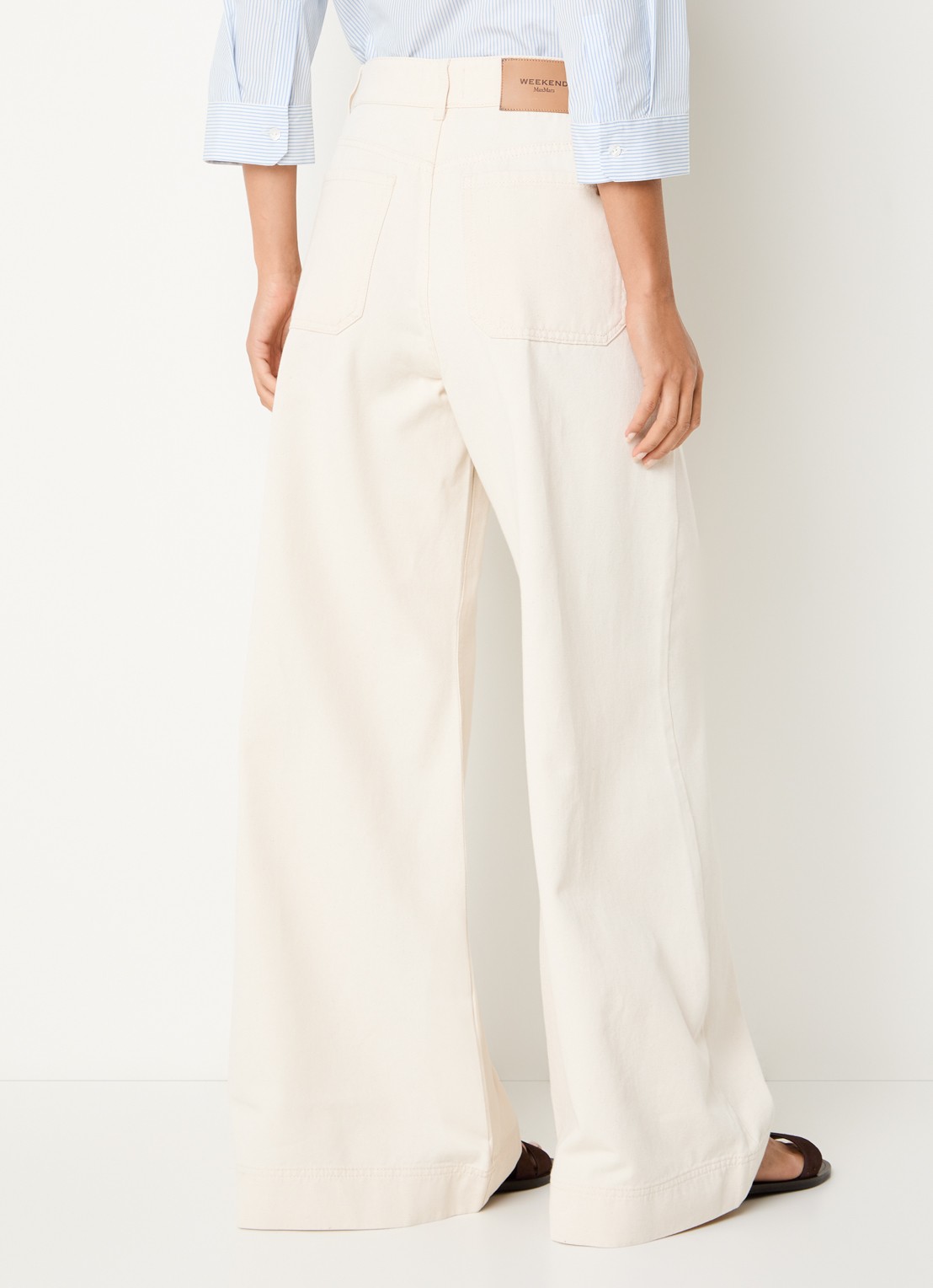 MaxMara High waist wide fit jeans met gekleurde wassing - achterkant 3 gebroken wit