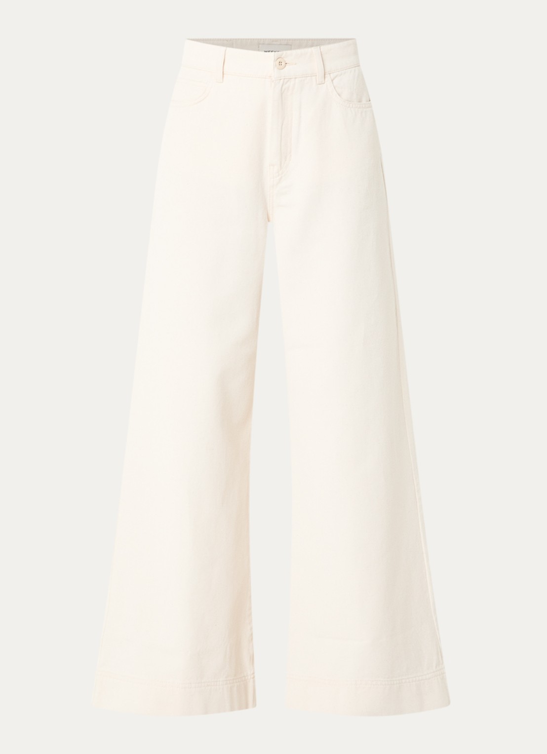 MaxMara High waist wide fit jeans met gekleurde wassing - voorkant gebroken wit