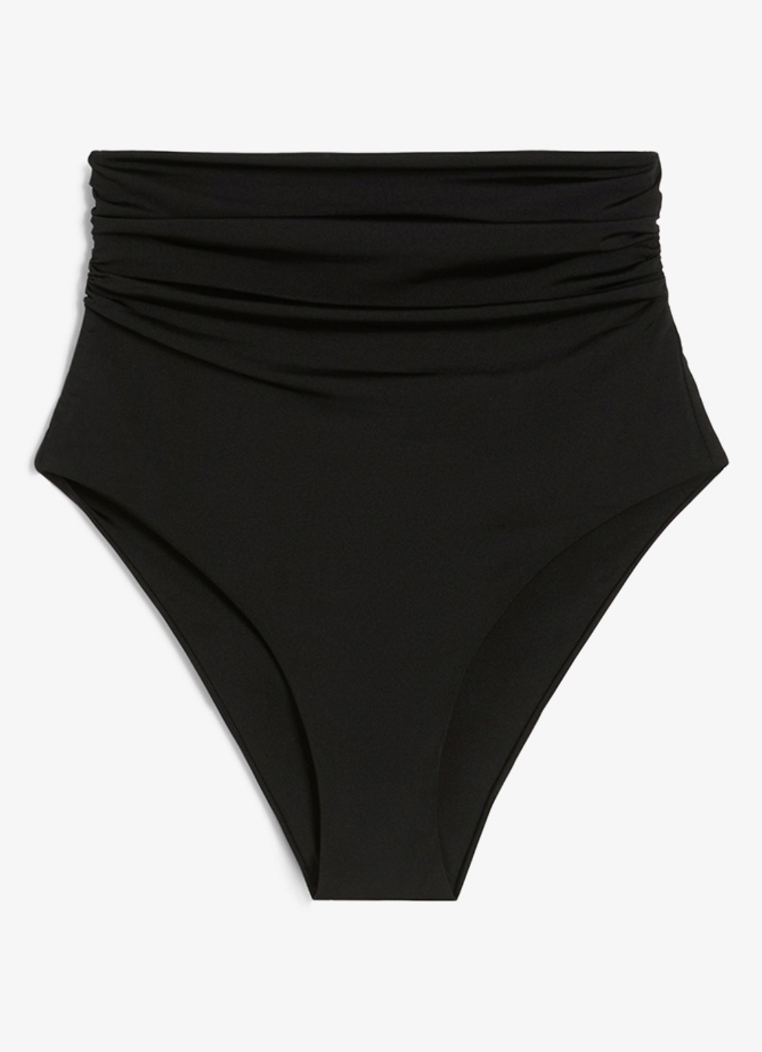 MaxMara High waisted bikinislip met plooien - voorkant zwart