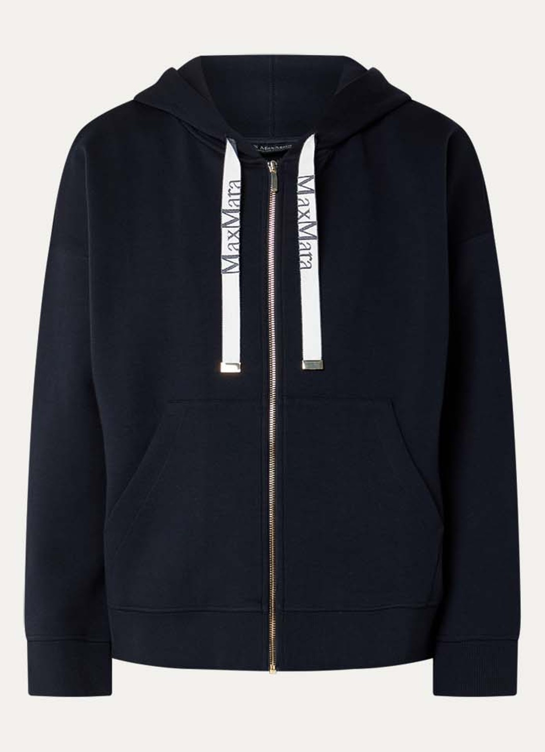 MaxMara Jour sweatvest met capuchon  - voorkant 4 donkerblauw