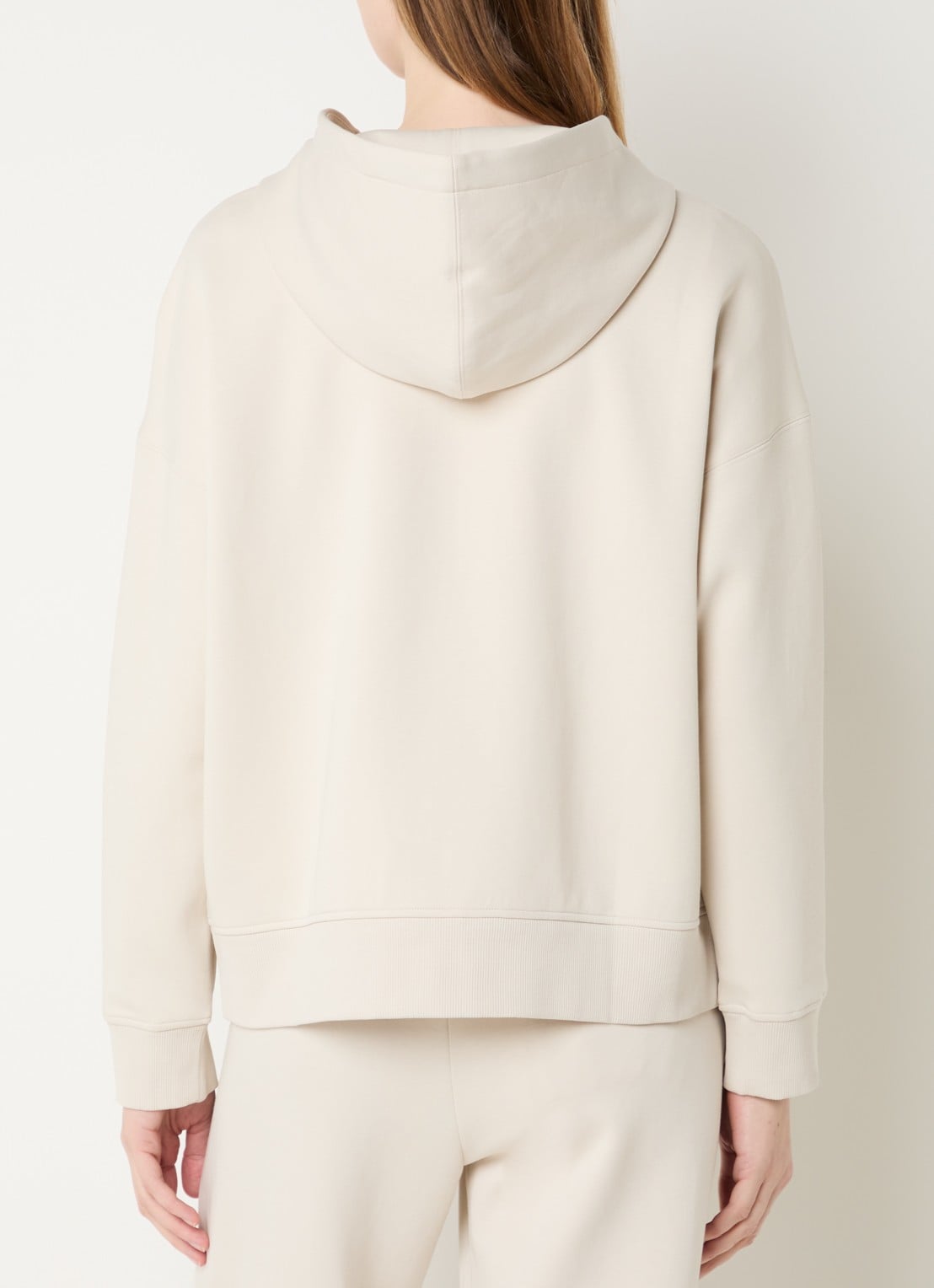 MaxMara Jour sweatvest met capuchon  - achterkant vanillegeel
