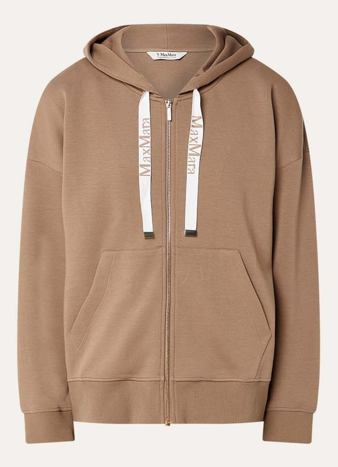 MaxMara Jour sweatvest met capuchon  - voorkant 2 camel