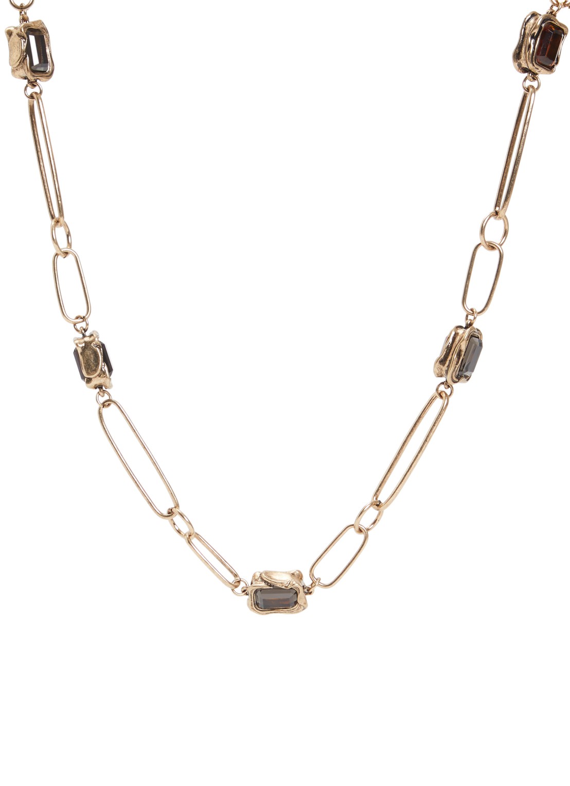 MaxMara Ketting met kristal - voorkant 3 goud