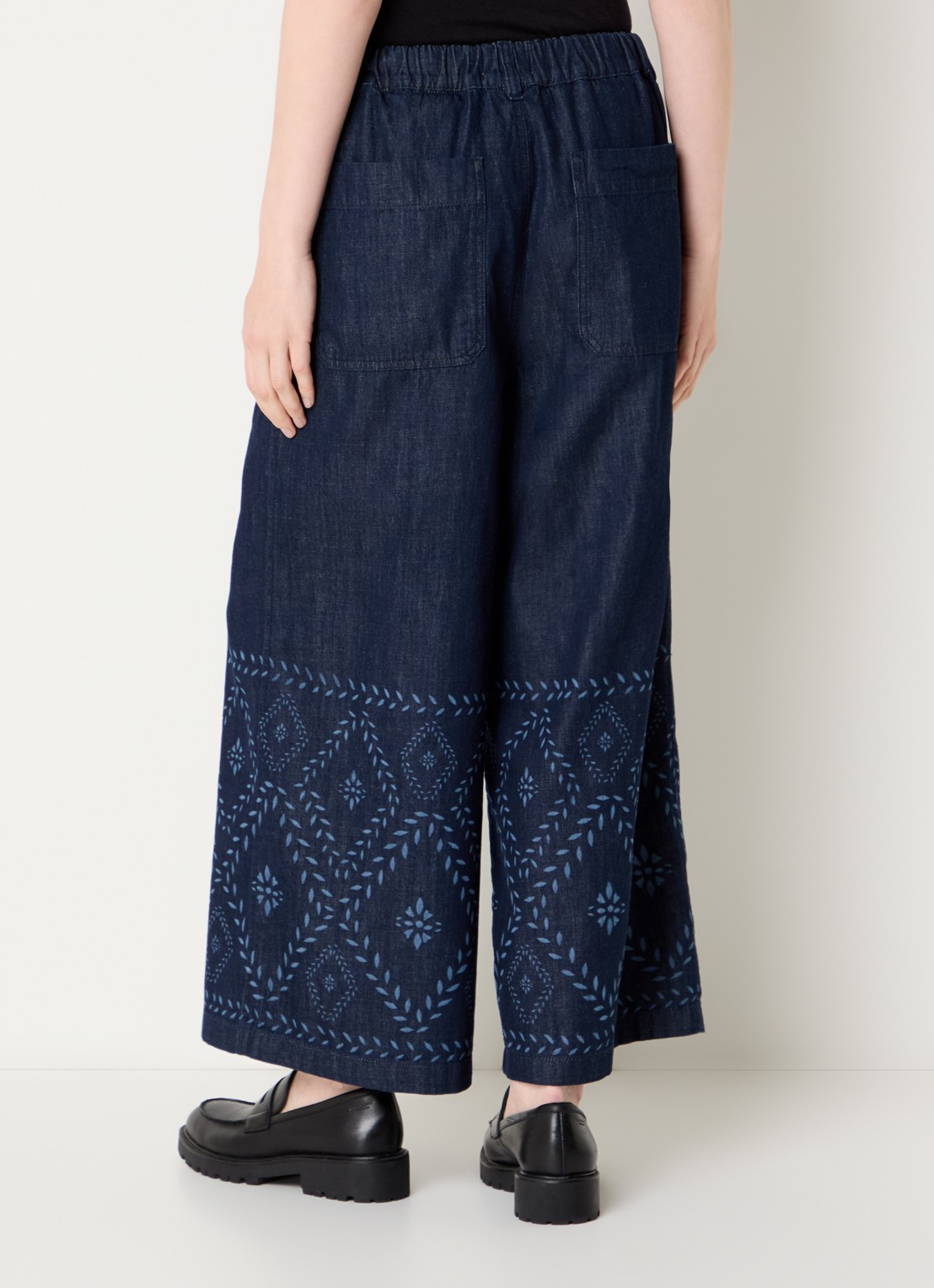 MaxMara Lampada high waist wide leg jeans met donkere wassing - achterkant indigo