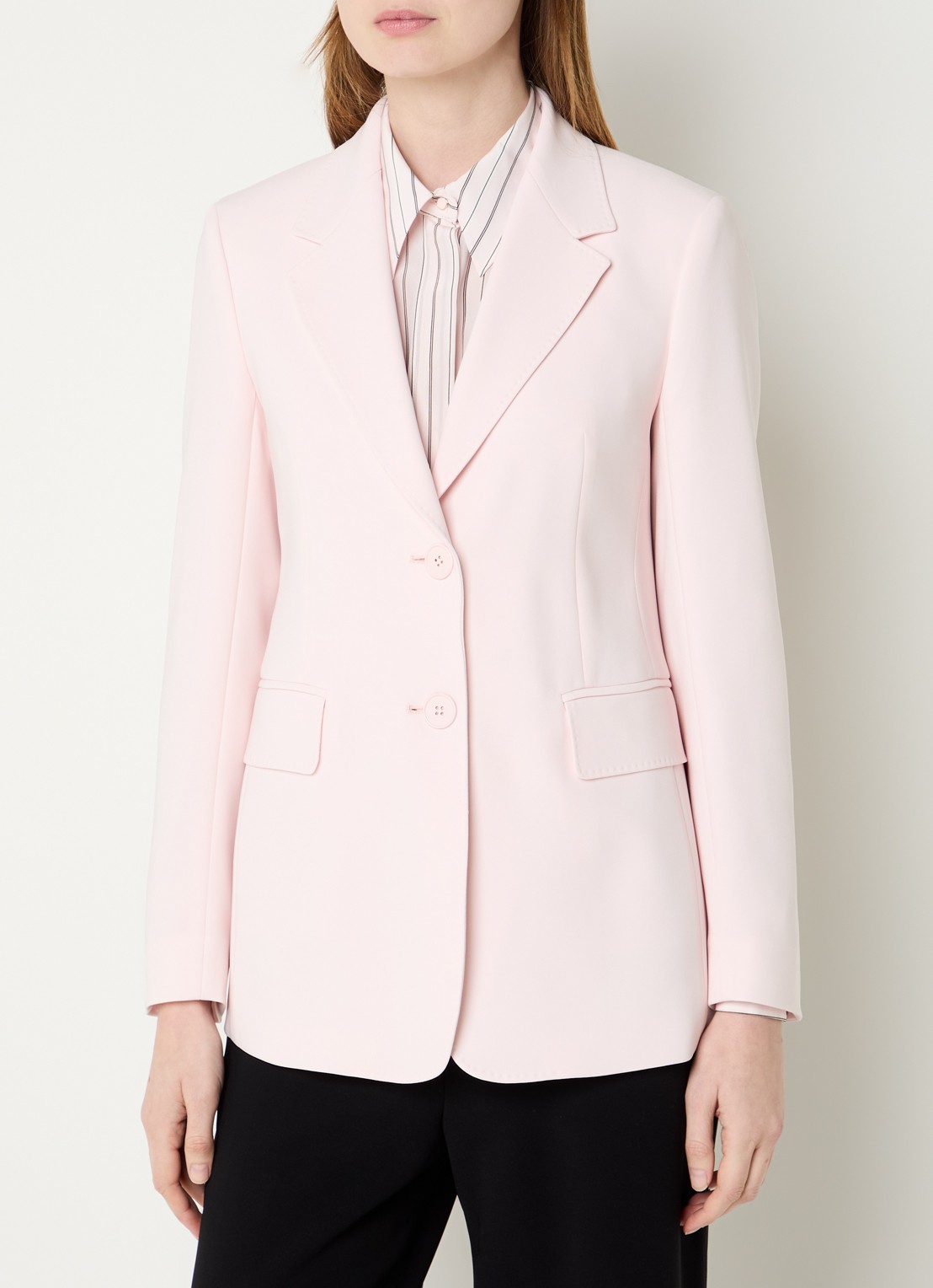 MaxMara Linz blazer met klepzakken - detail lichtroze
