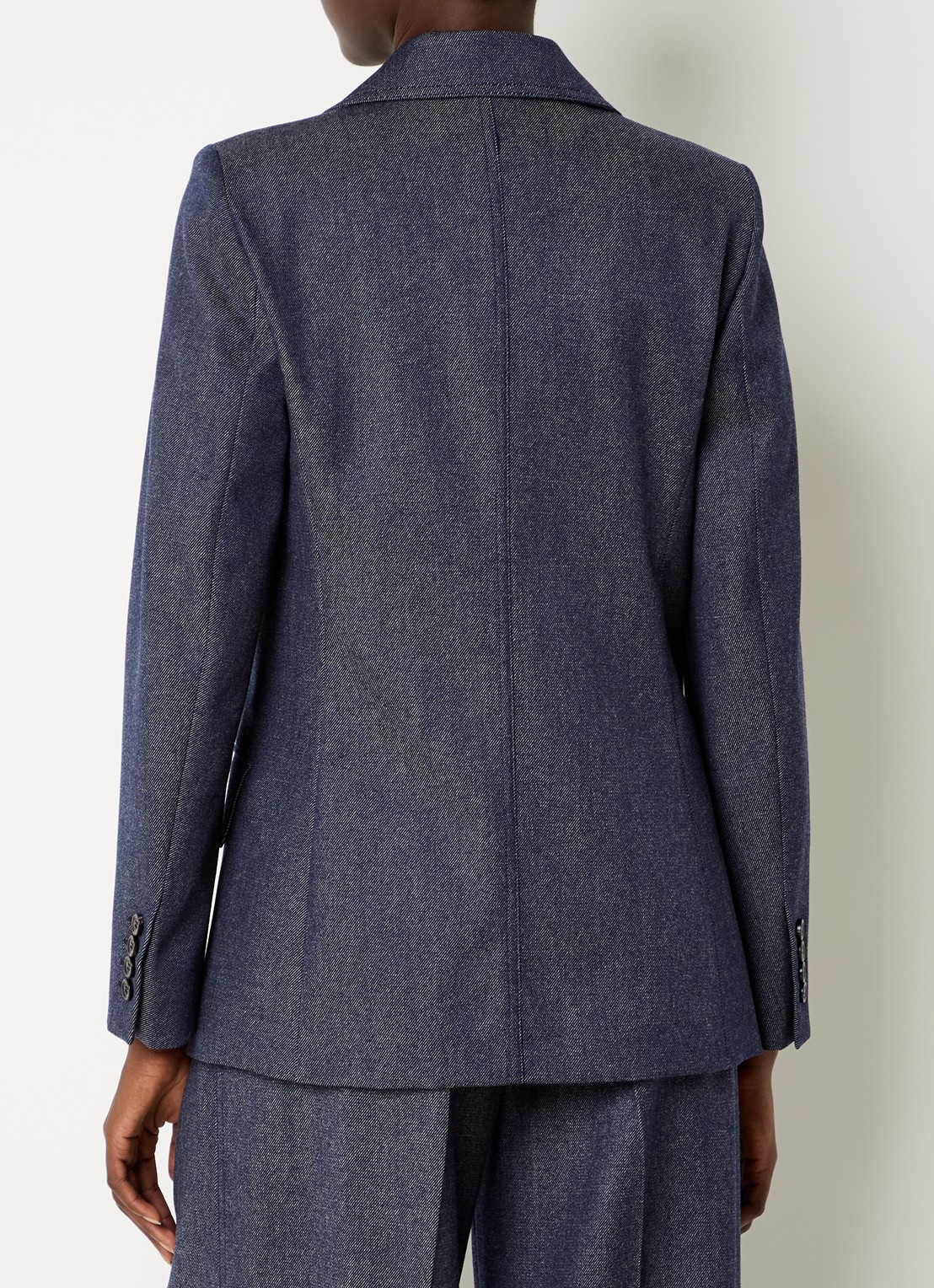 MaxMara Locarno double-breasted blazer van scheerwol met klepzakken - achterkant 4 donkerblauw