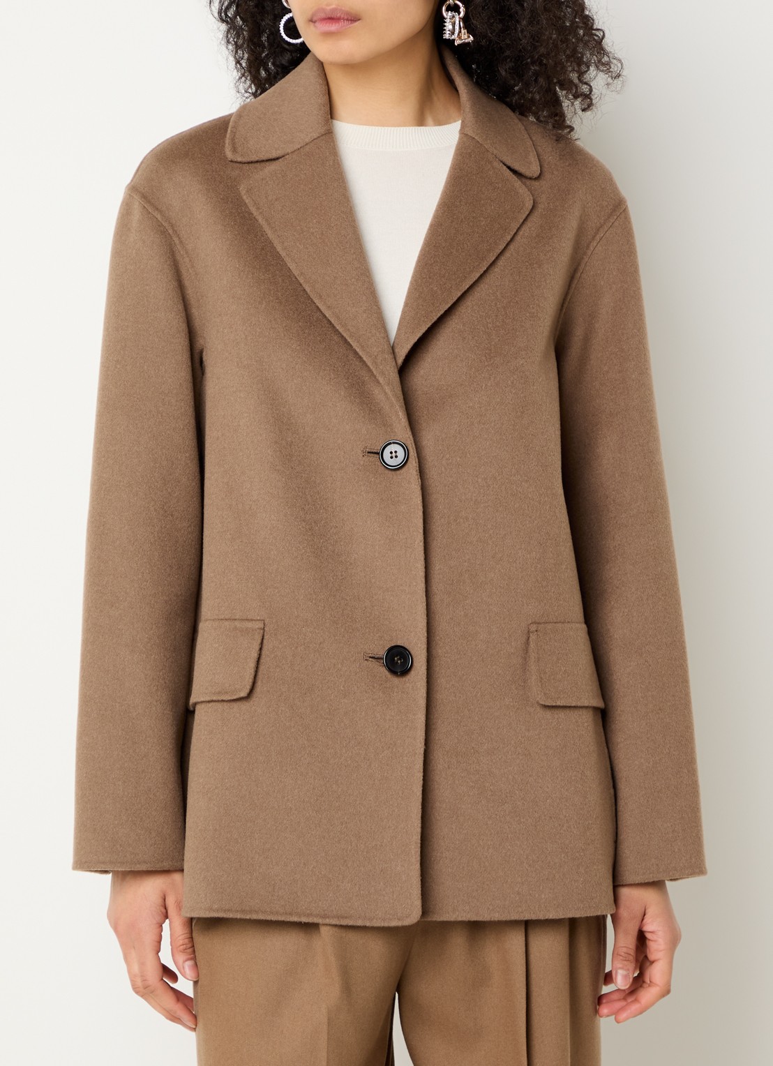 MaxMara Mantel van wol met steekzakken - detail 4 bruin