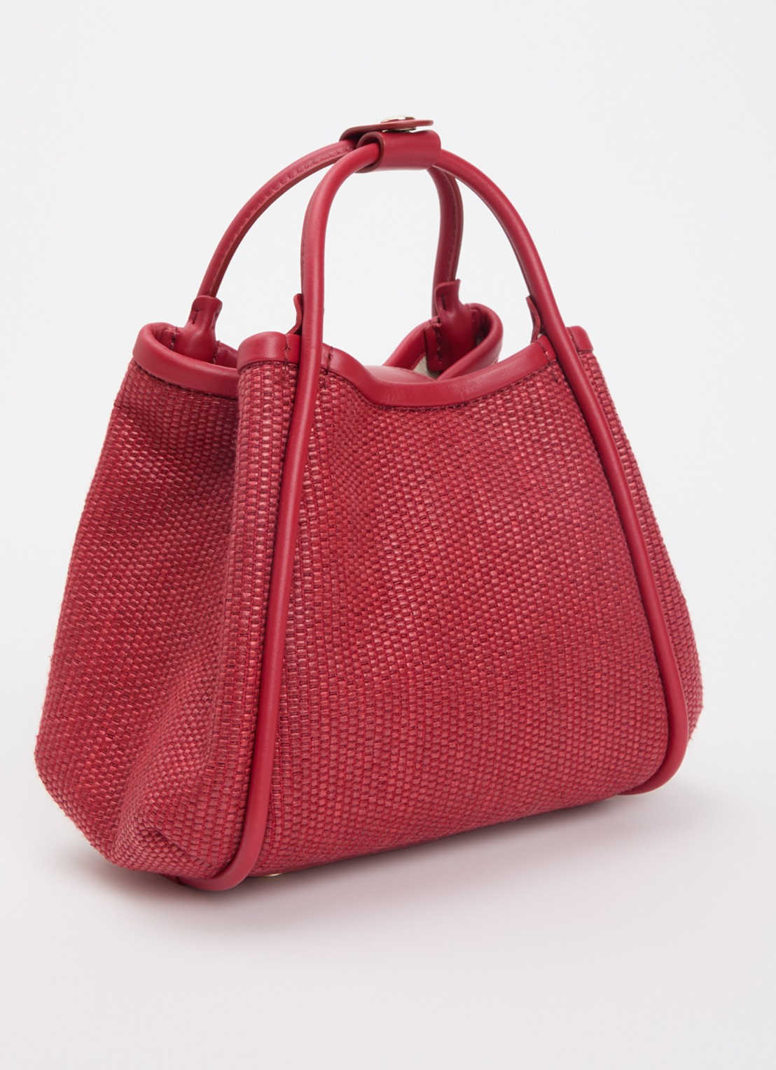 MaxMara Marine Extra Small handtas met details van leer en afneembare schouderriem - achterkant 5 cranberryrood