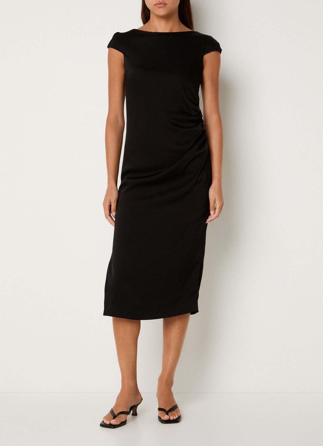 MaxMara Midi jurk met boothals - detail 2 zwart