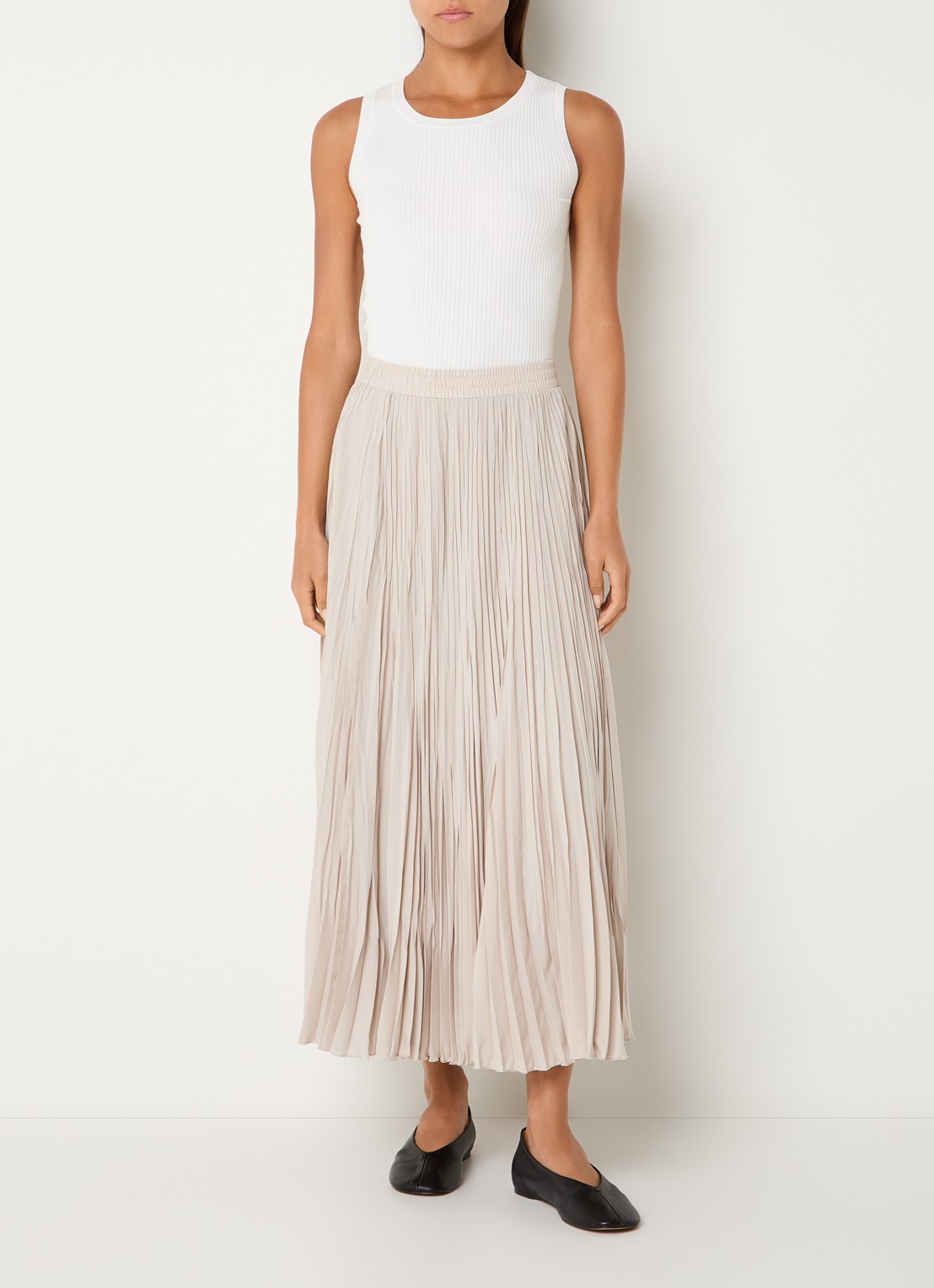 MaxMara Midi rok met plooidetail - voorkant 3 beige