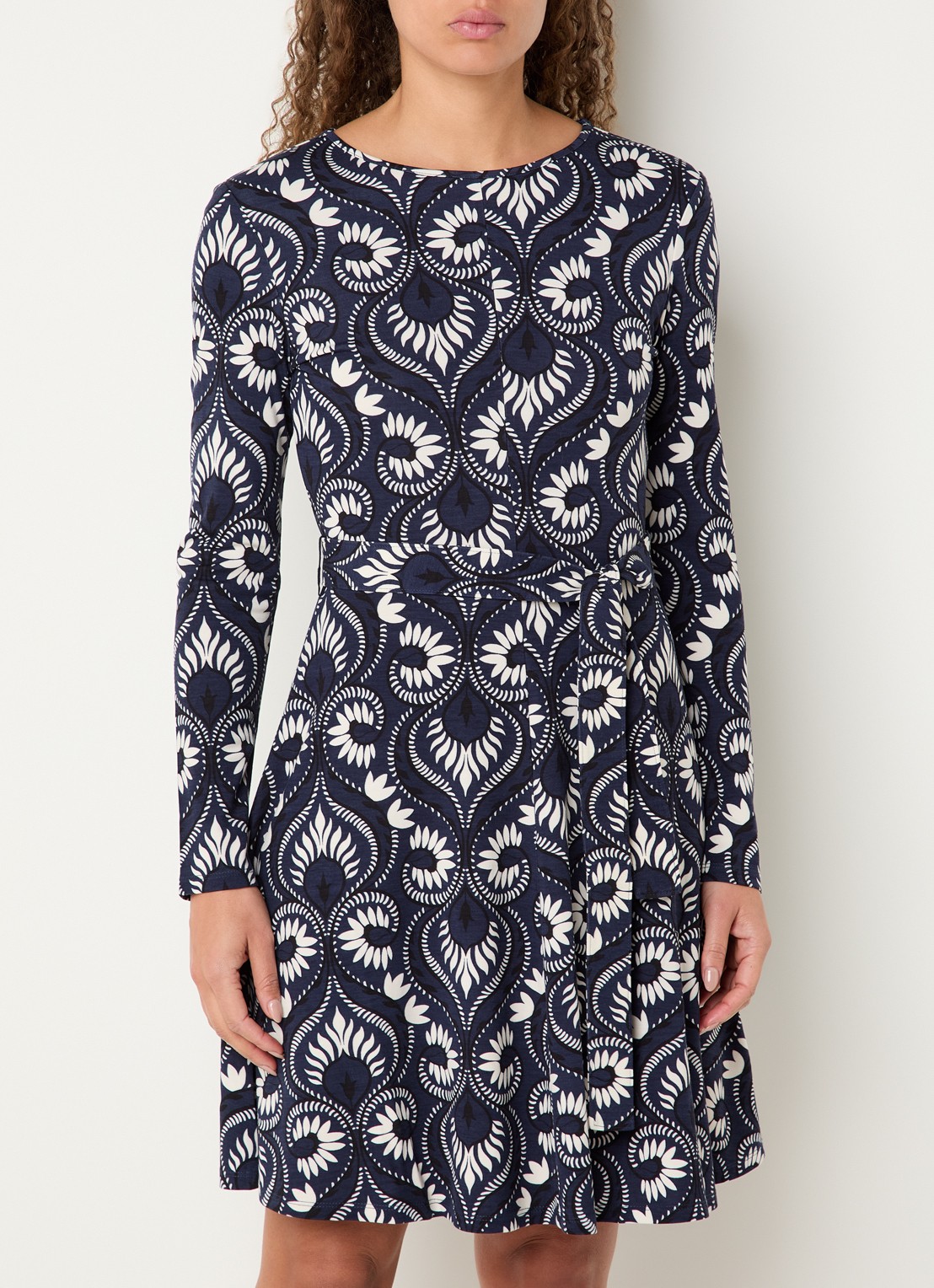 MaxMara Mini jurk met print - detail 2 donkerblauw