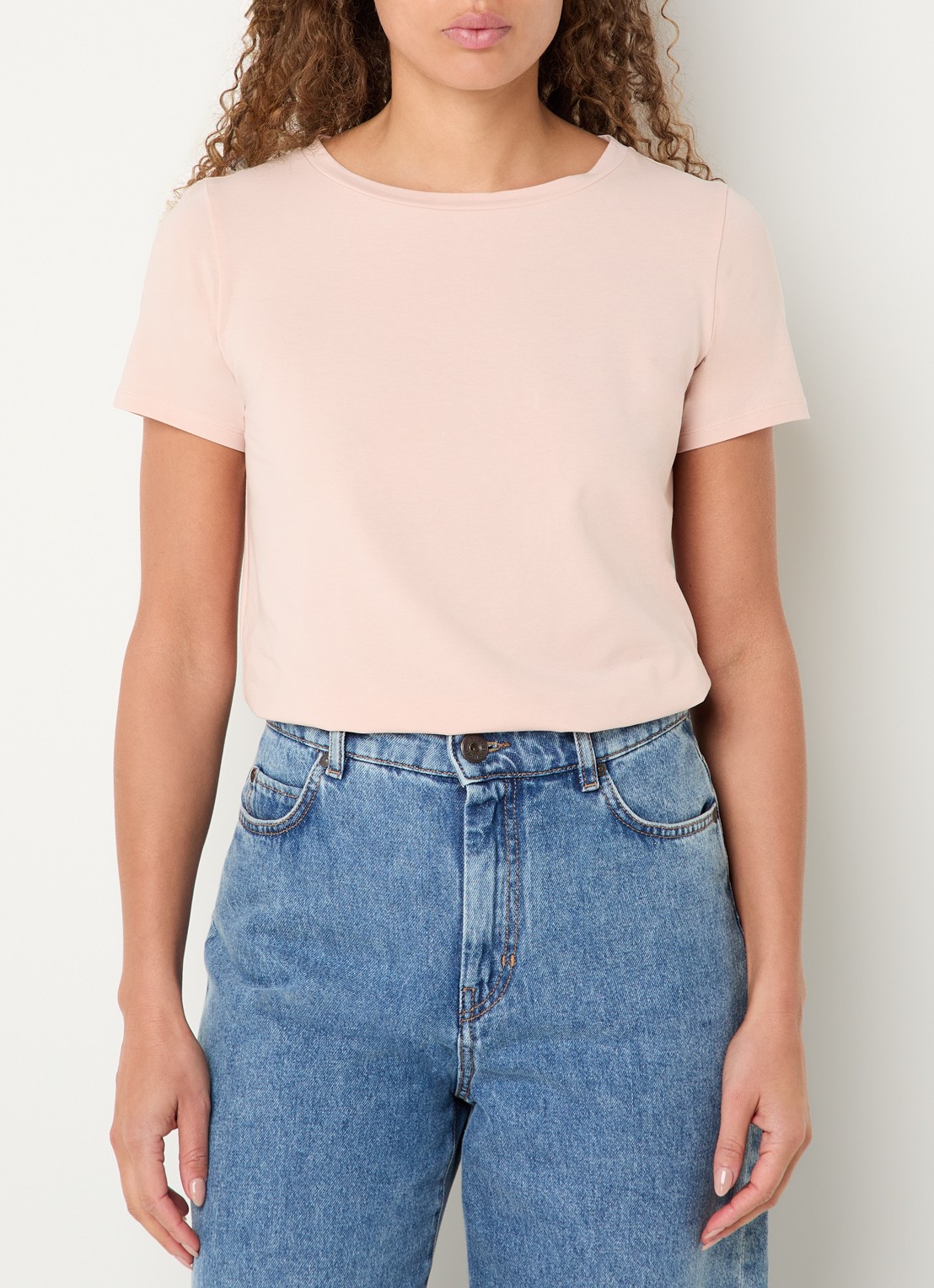 MaxMara Multib T-shirt met ronde hals - detail 2 lichtroze