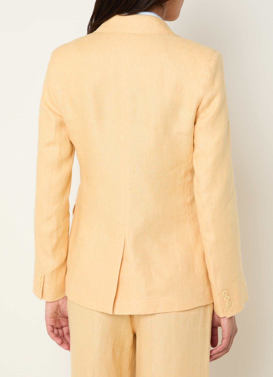 MaxMara Nalut blazer van linnen met klepzakken - achterkant geel