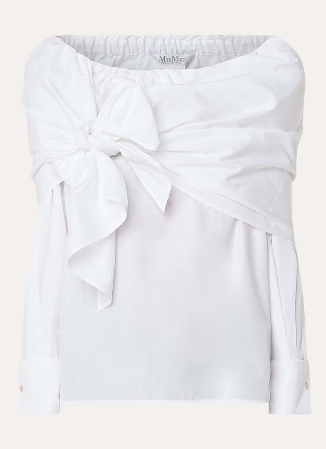 MaxMara Off-shoulder tuniek met strik detail - voorkant 2 wit