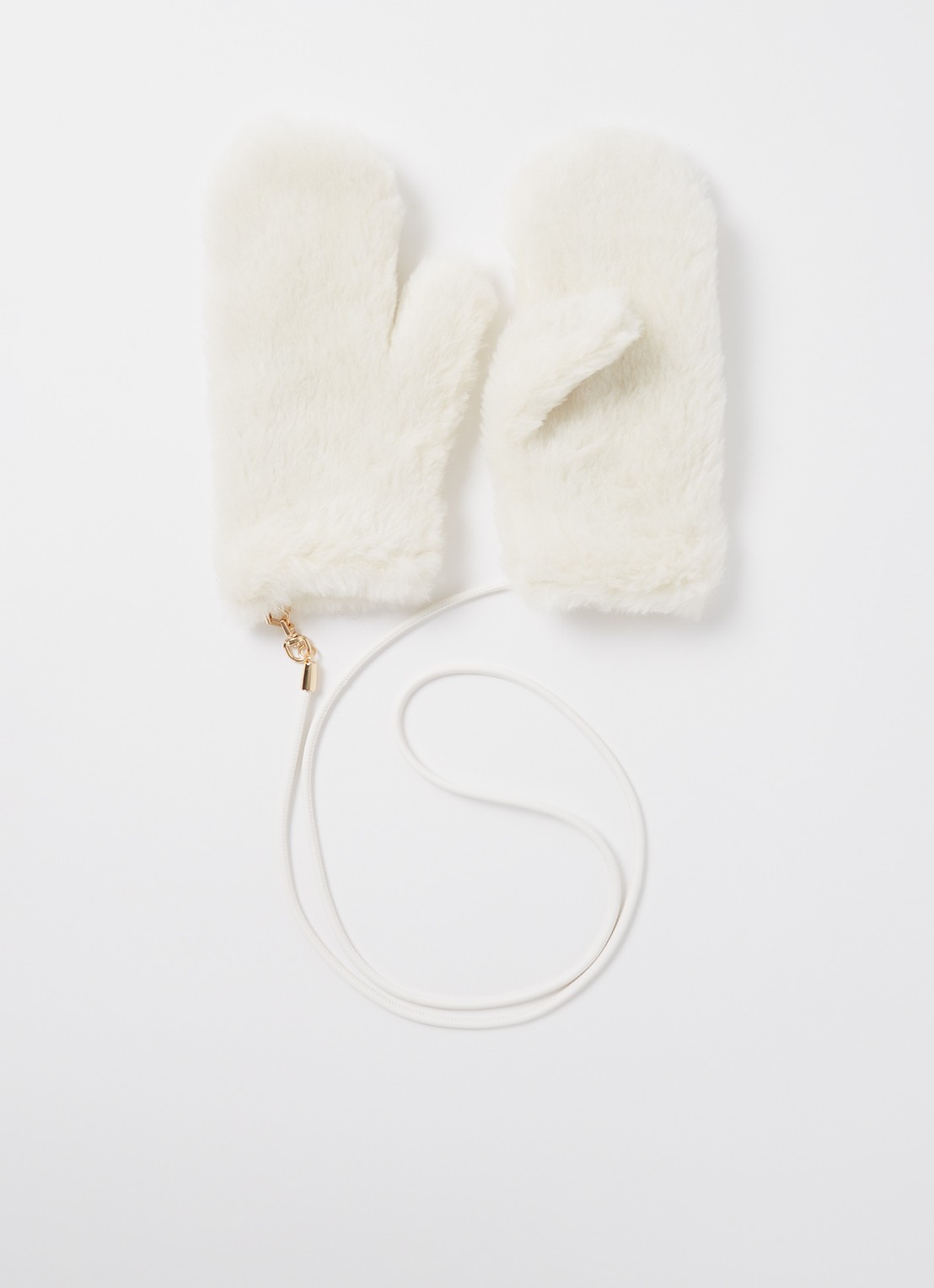 MaxMara Ombrato wanten in kamelenwolblend - voorkant gebroken wit