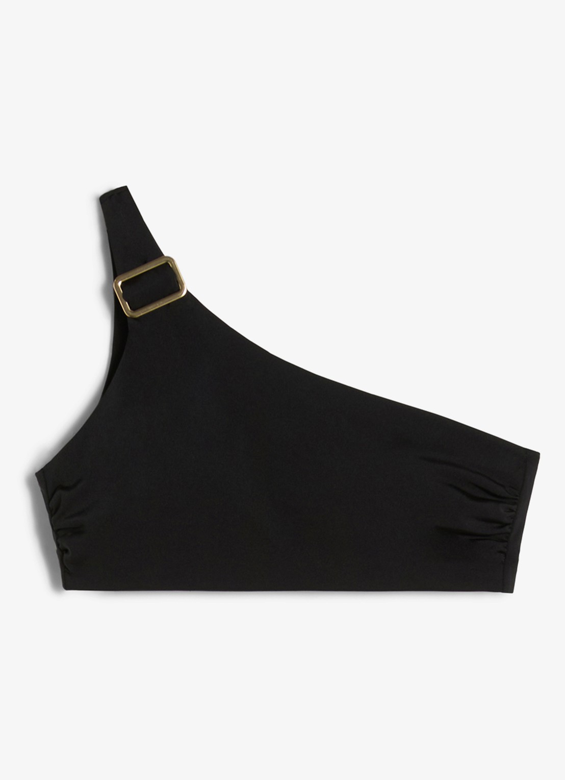 MaxMara One shoulder bikinitop met geknoopt detail - voorkant 2 zwart