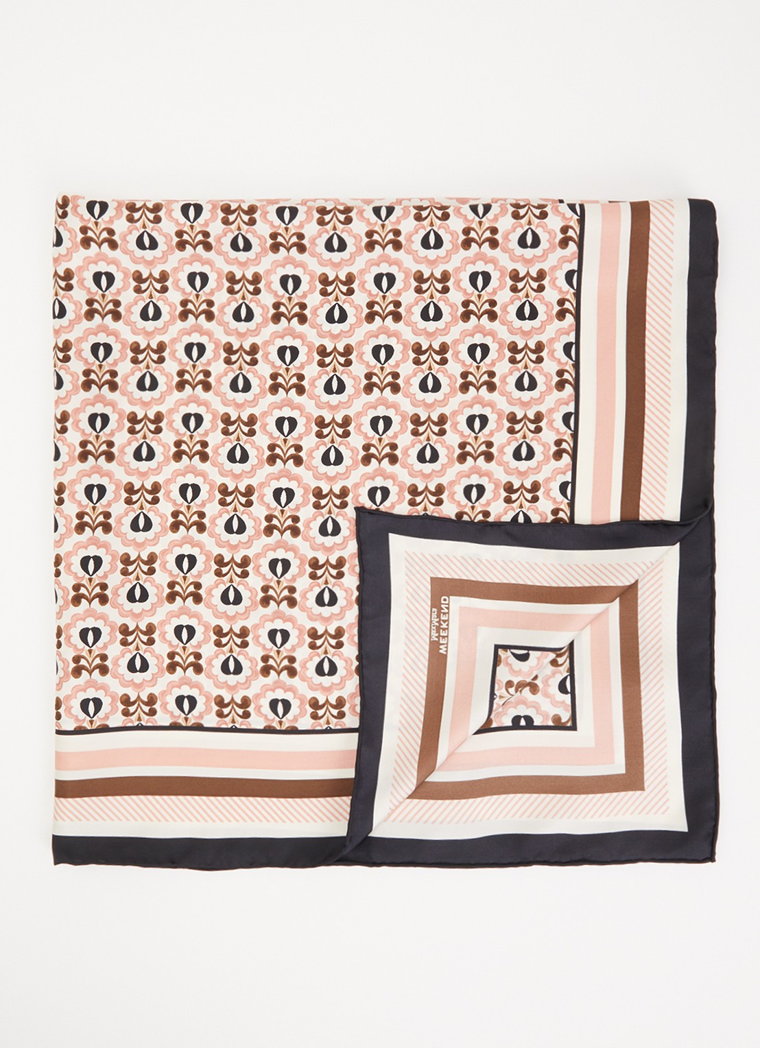 MaxMara Onesto sjaal van zijde met print 90 x 90 cm - voorkant 3 ivoor