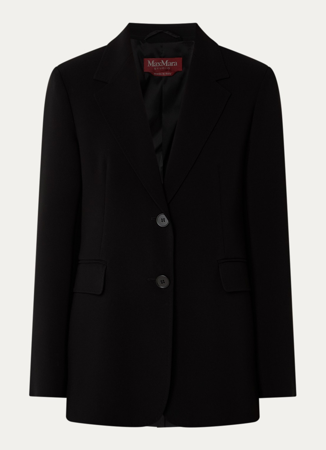 MaxMara Oversized blazer met klepzakken - voorkant 3 zwart