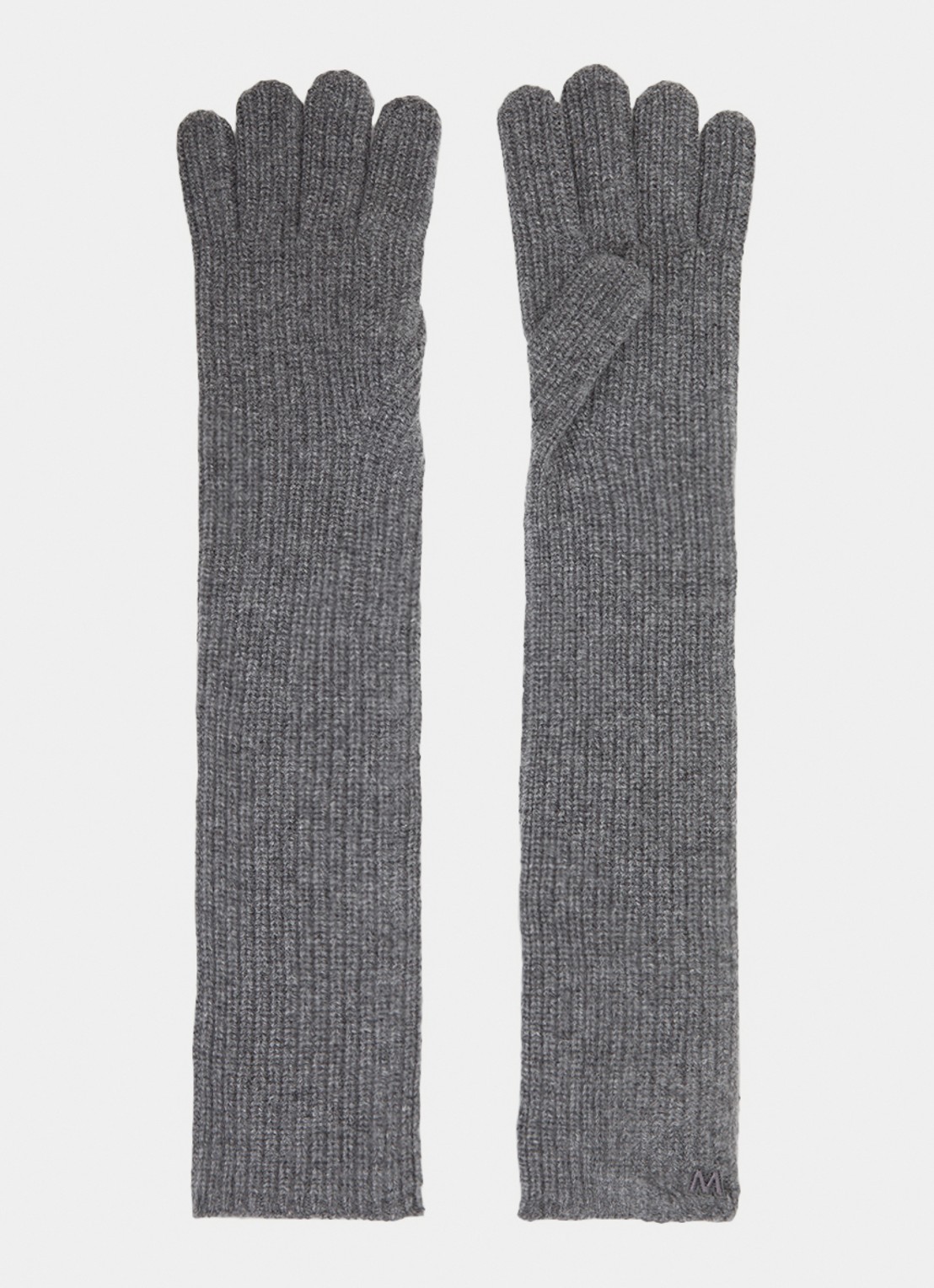 MaxMara Palmi handschoenen van kasjmier  - voorkant grijs
