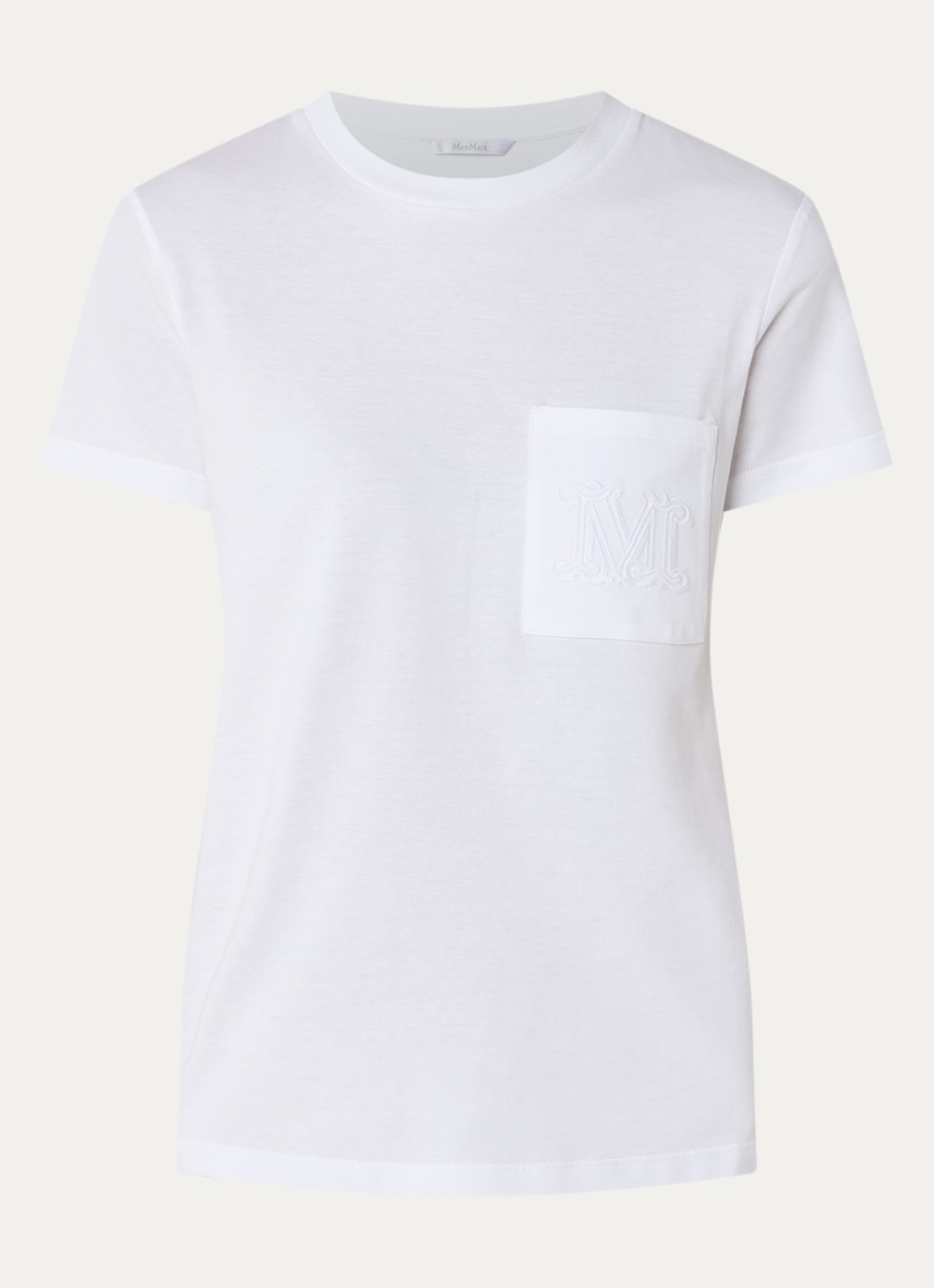 MaxMara Papaia T-shirt met logoborduring - voorkant 2 wit