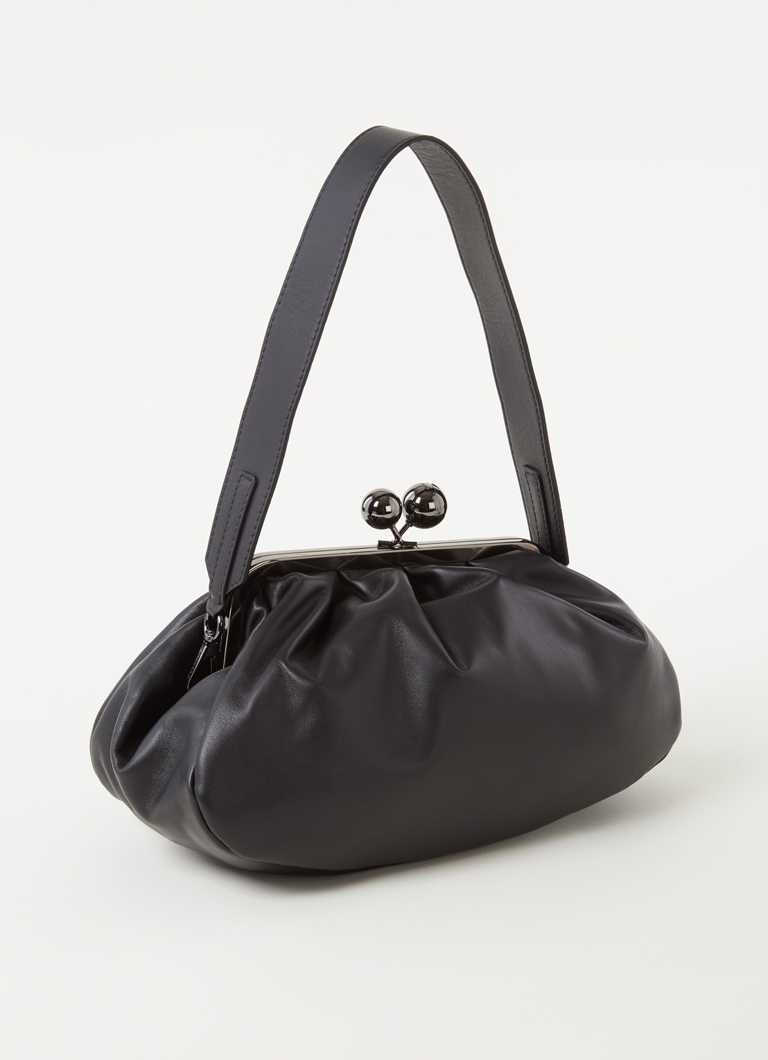 MaxMara Pasticcino clutch van leer - achterkant zwart