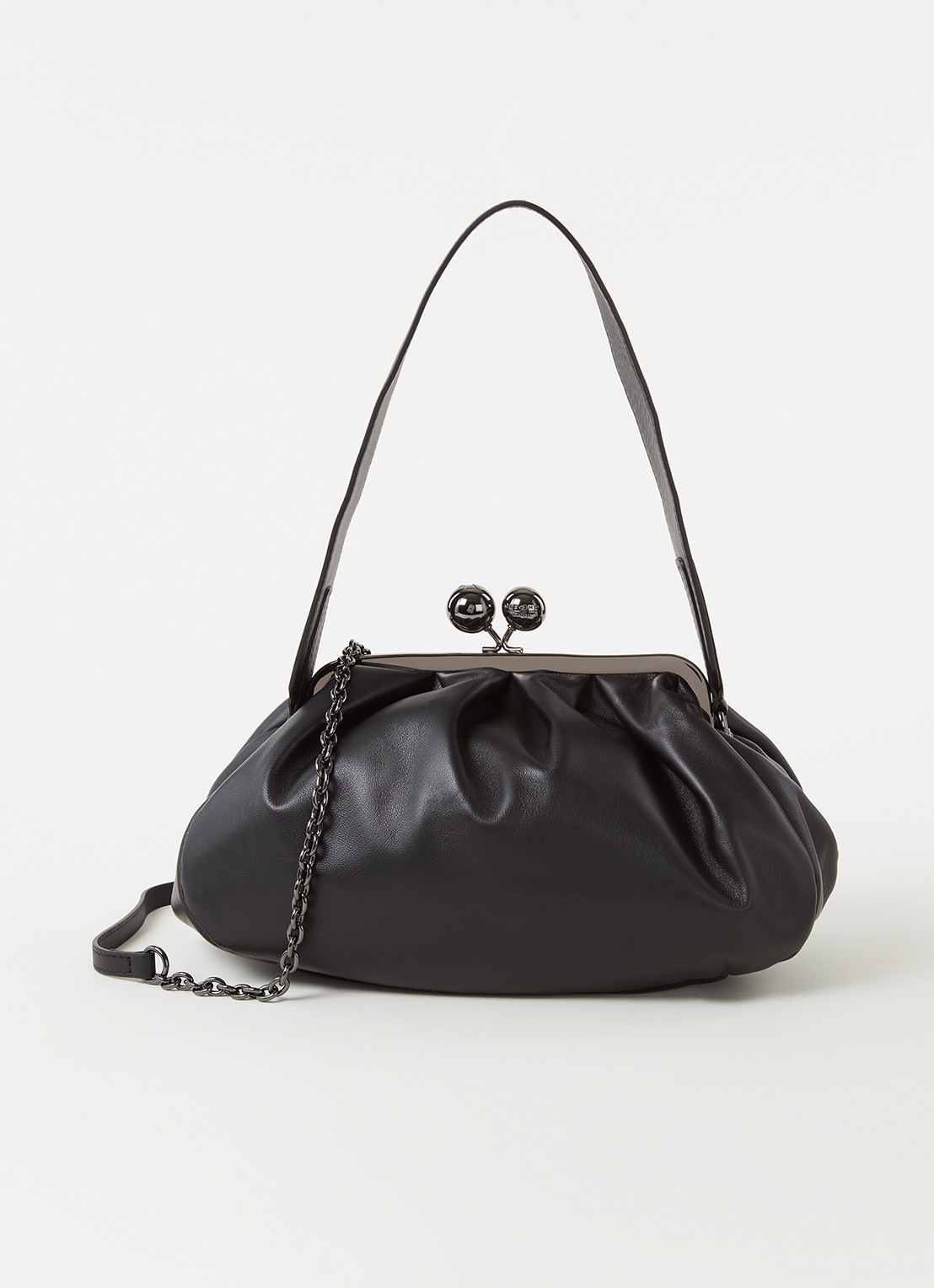 MaxMara Pasticcino clutch van leer - voorkant 4 zwart
