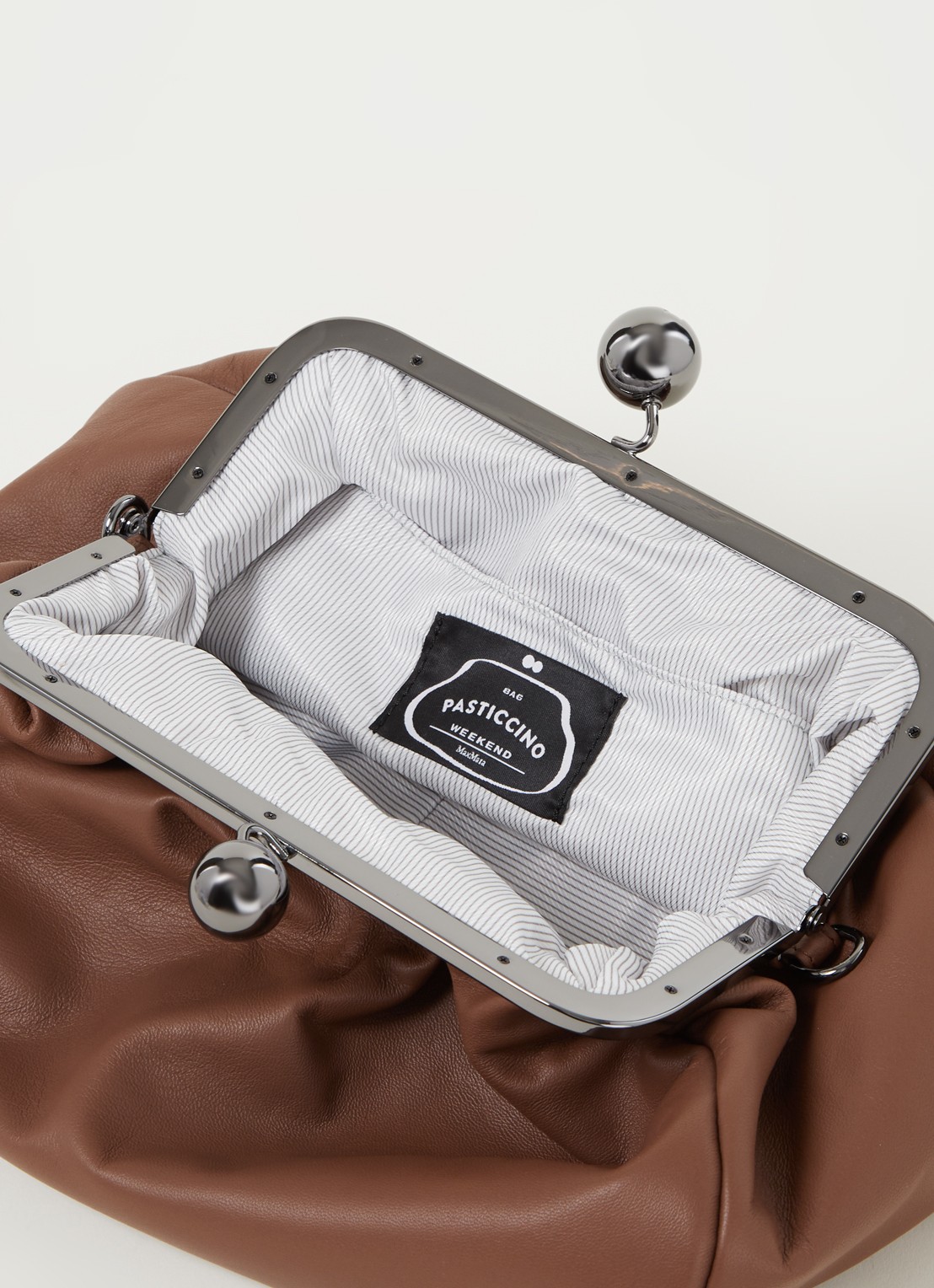 MaxMara Pasticcino clutch van leer - detail 3 bruin