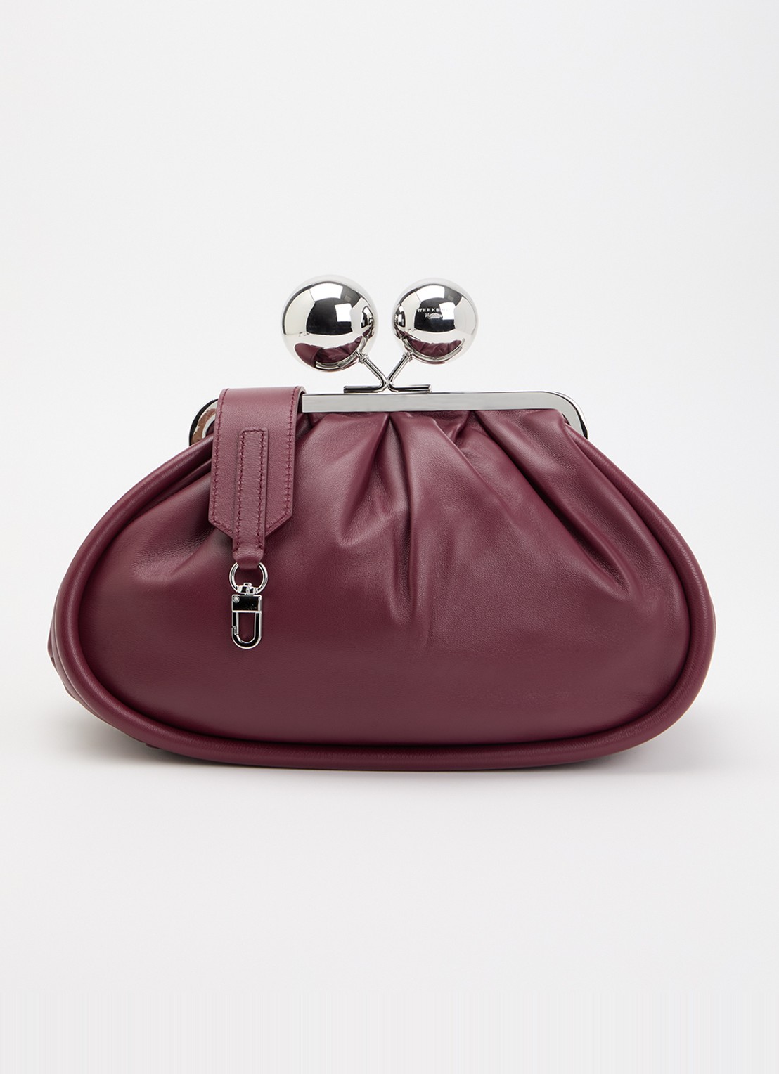 MaxMara Pasticcino clutch van schapenleer met afneembare schouderriem - voorkant bordeauxrood