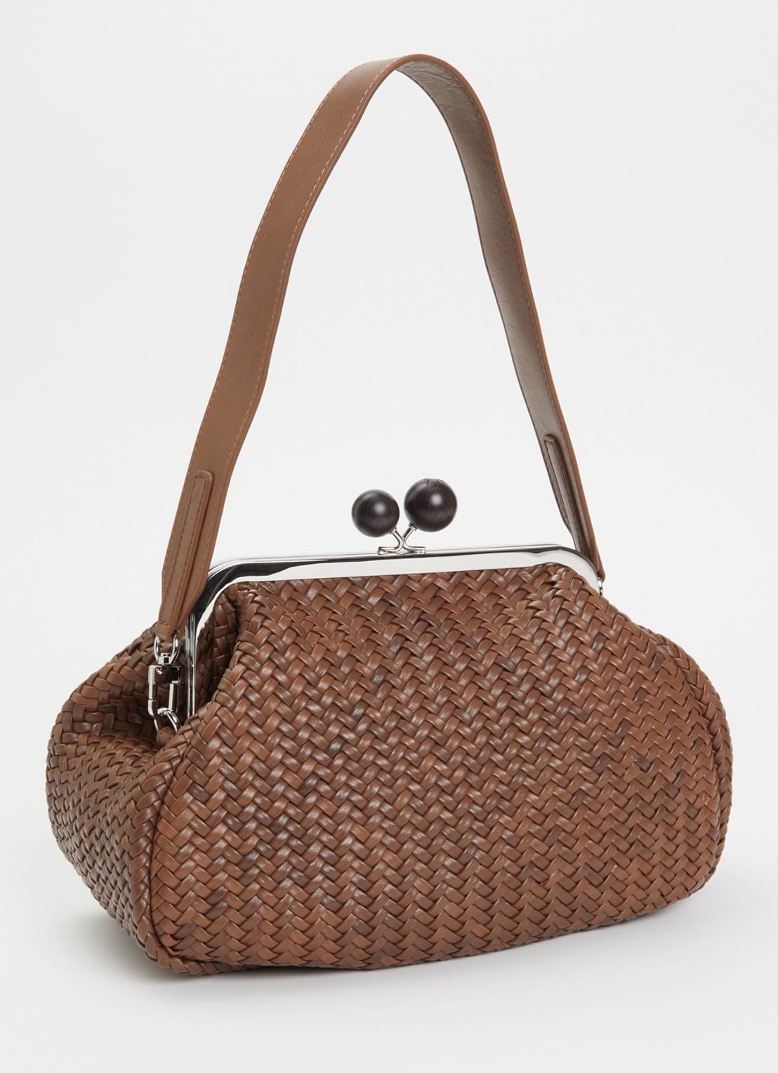 MaxMara Pasticcino M handtas van schapenleer met afneembare schouderriem - achterkant 5 bruin
