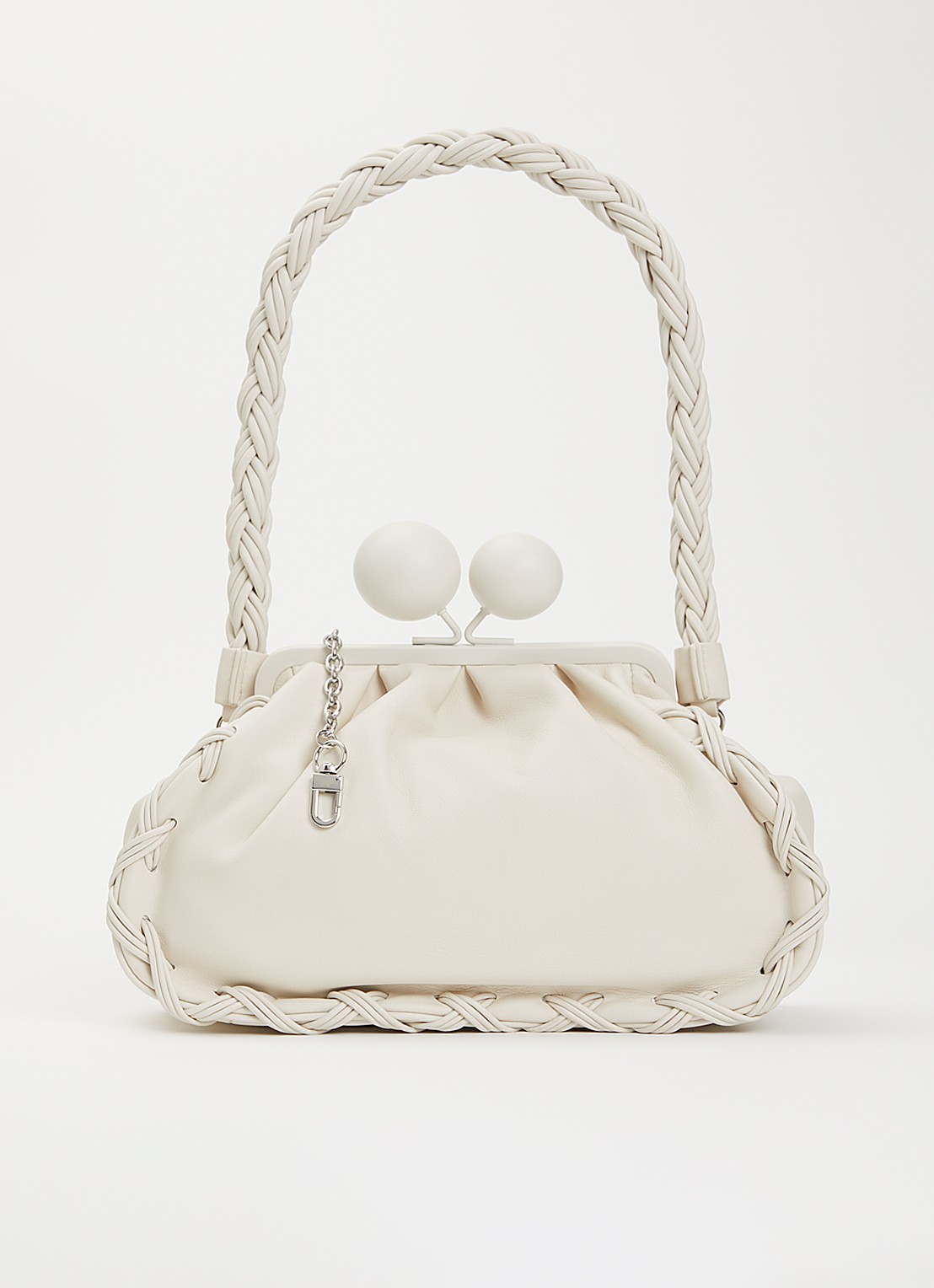 MaxMara Pasticcino schoudertas van leer met afneembare schouderriem - voorkant 2 ivoor