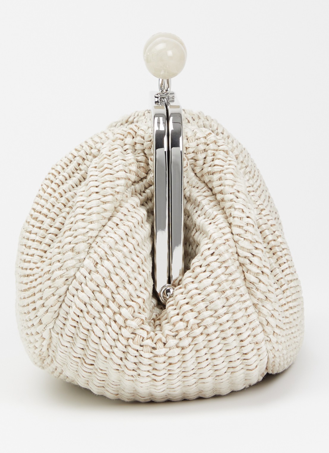 MaxMara Pasticcino Small clutch met gevlochten detail en afneembare schouderriem - detail 4 creme