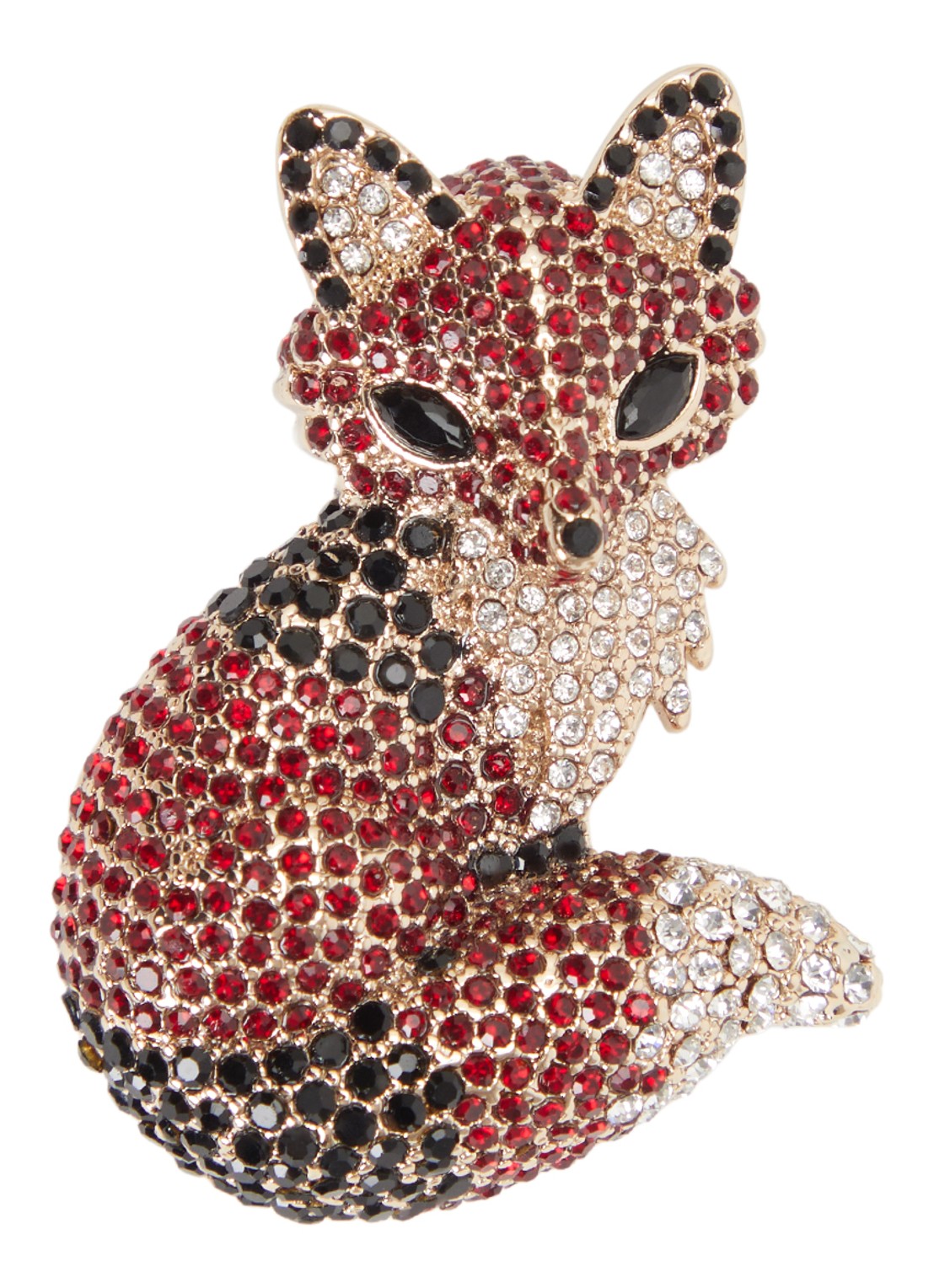 MaxMara Perle broche met strass - voorkant 2 rood