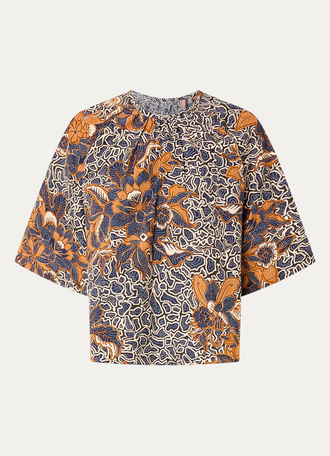 MaxMara Quaglia tuniek met bloemenprint - voorkant donkerblauw