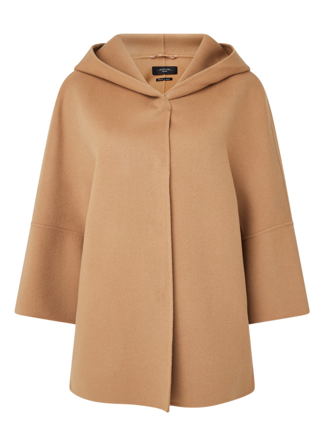 MaxMara Rapace jas van wol met driekwart mouw - voorkant 2 camel