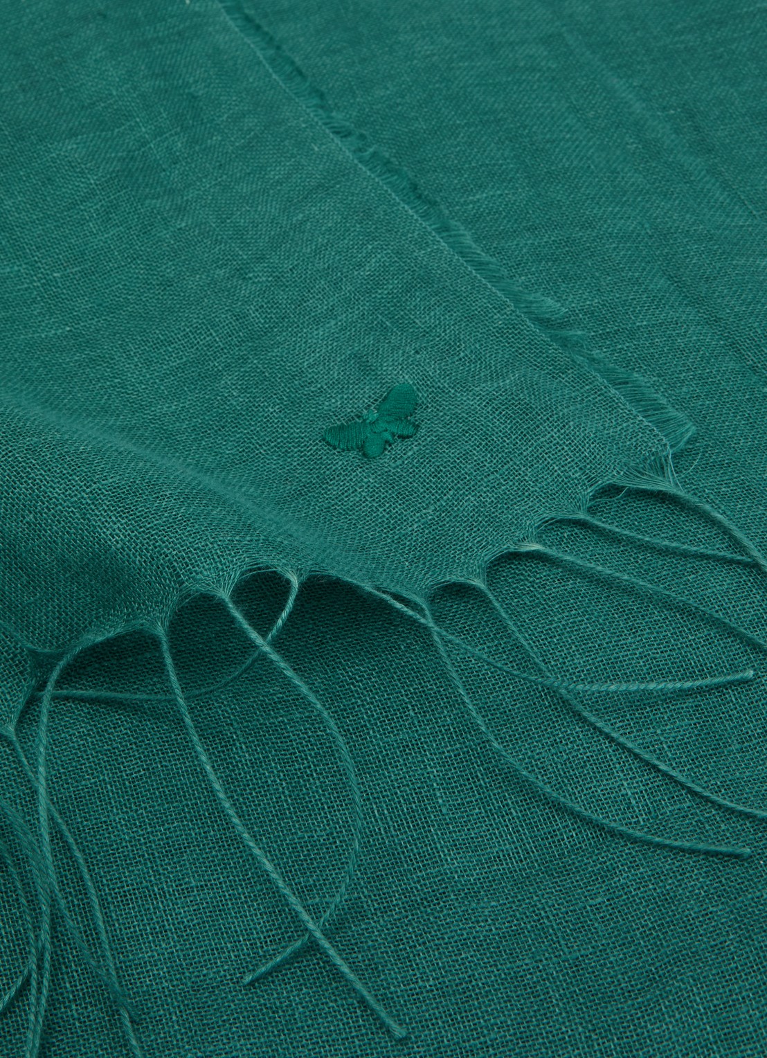 MaxMara Sjaal 189 x 70 cm - detail 3 zeegroen