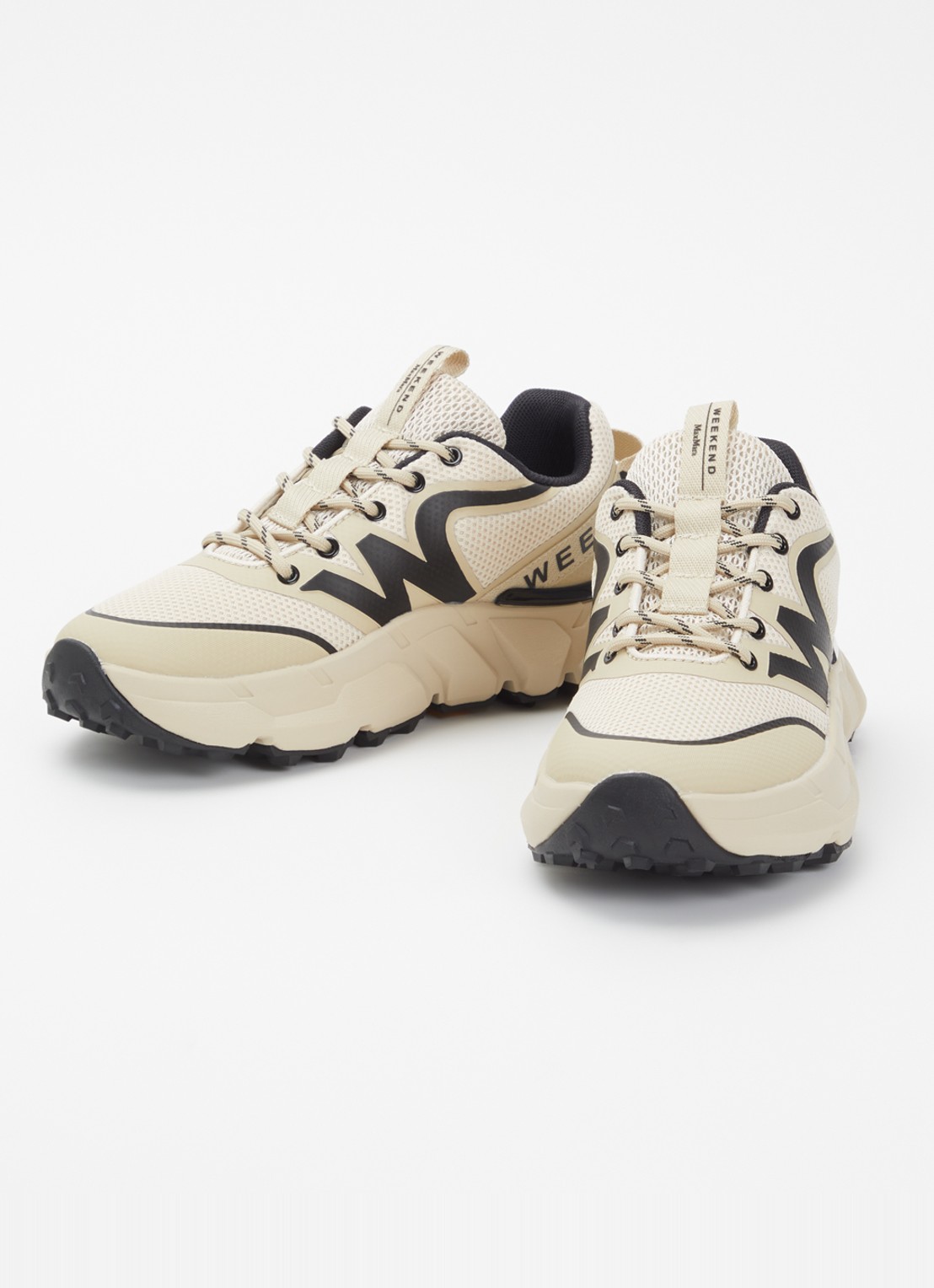 MaxMara Sneaker van mesh met logo - detail 3 beige