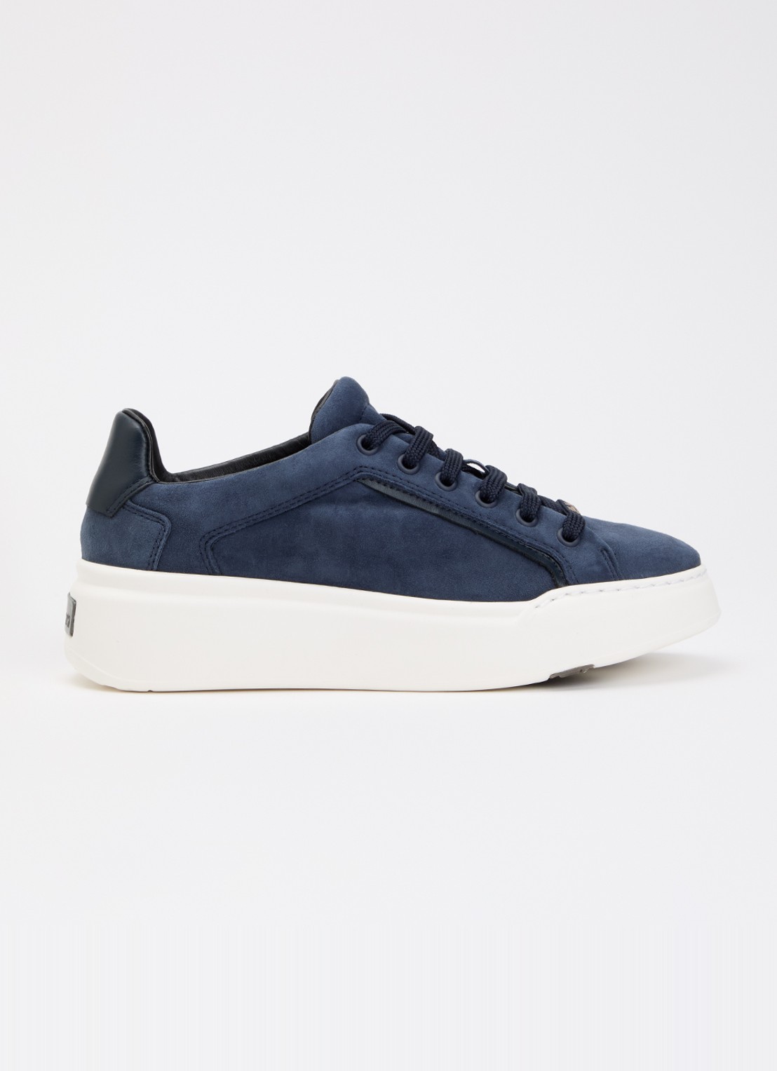 MaxMara Sneaker van suède met details van leer - voorkant 2 indigo