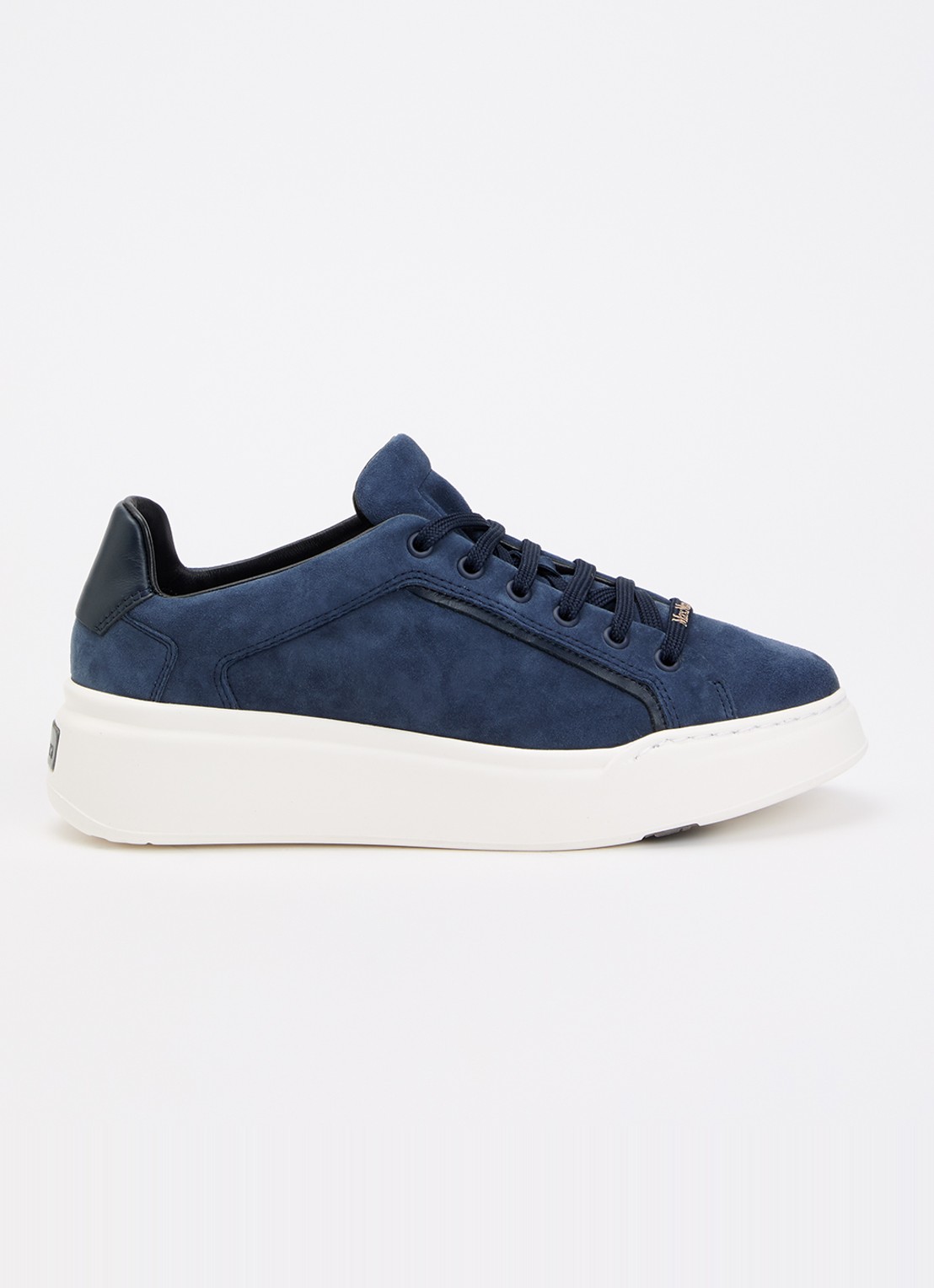 MaxMara Sneaker van suède met logo - voorkant indigo