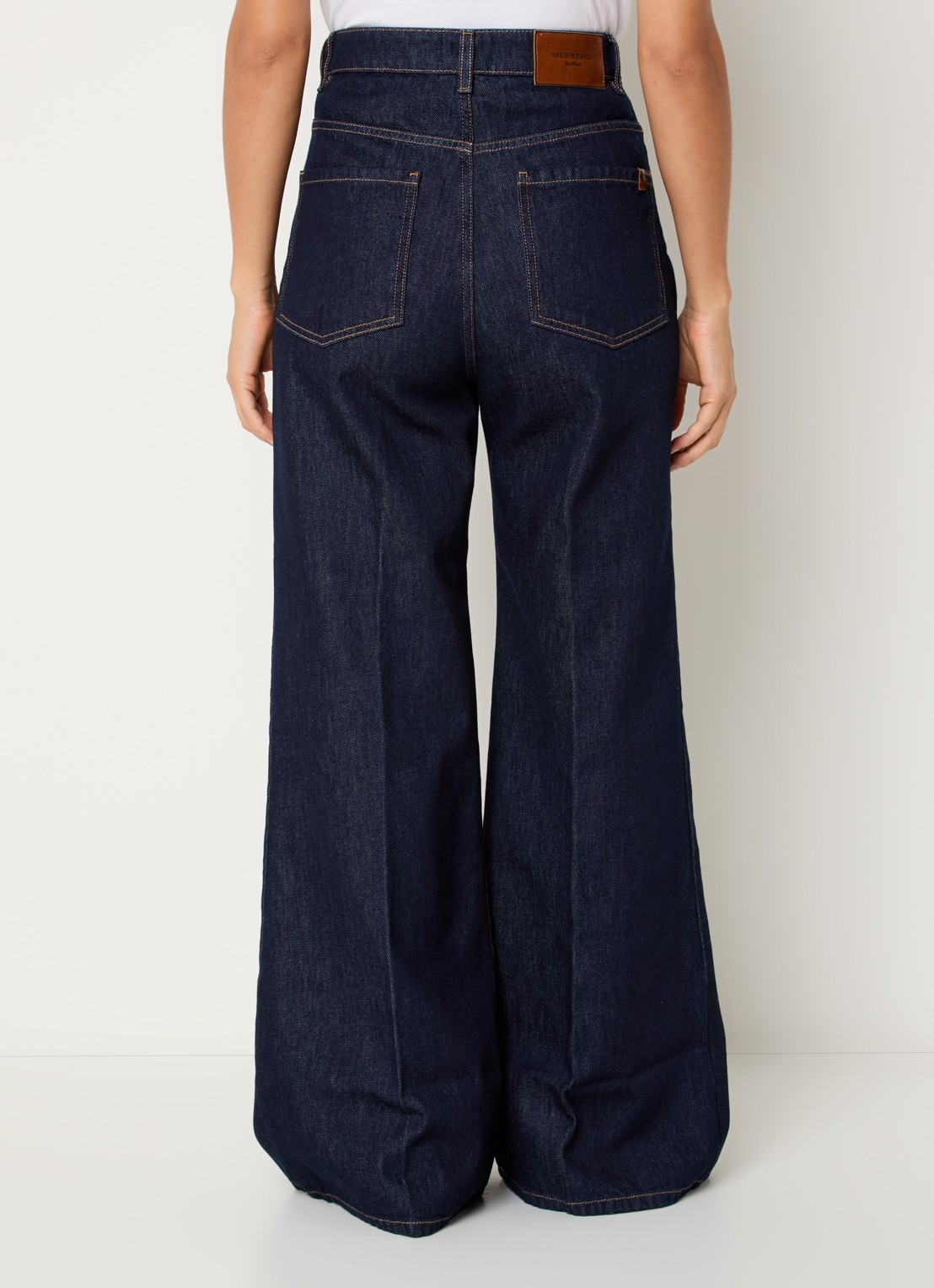 MaxMara Sport high waist wide leg jeans met donkere wassing - achterkant 5 indigo