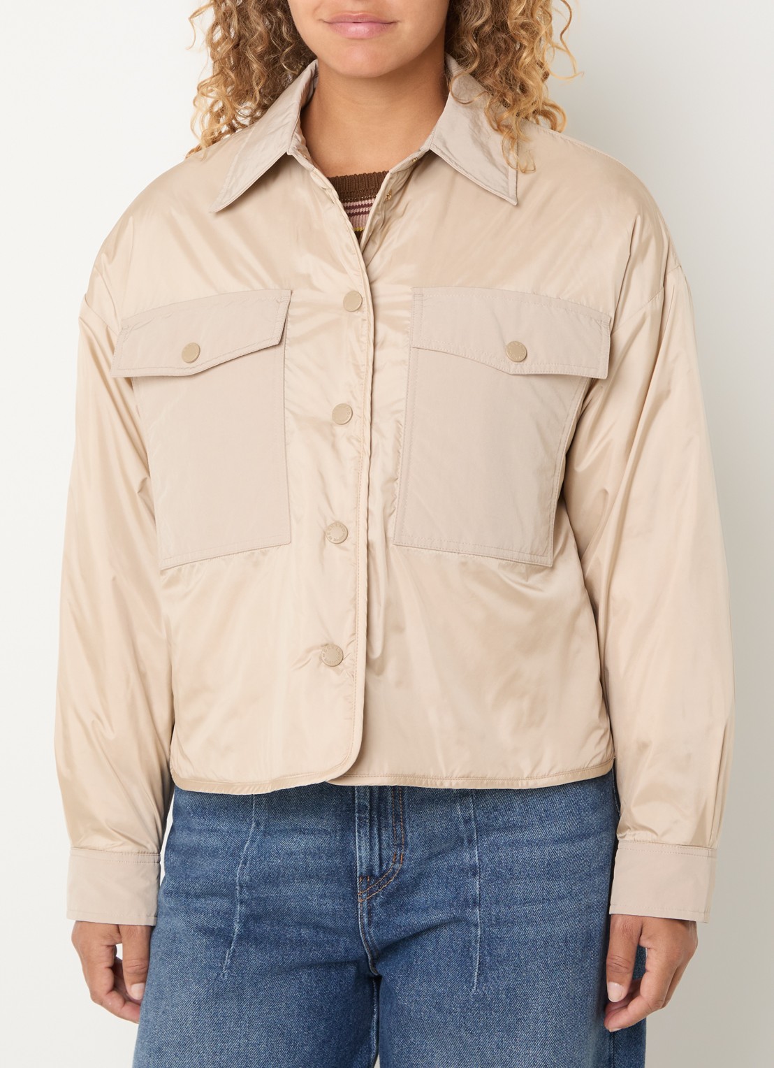 MaxMara Sughero reversible gewatteerd jack met waterafstotende coating - detail zand