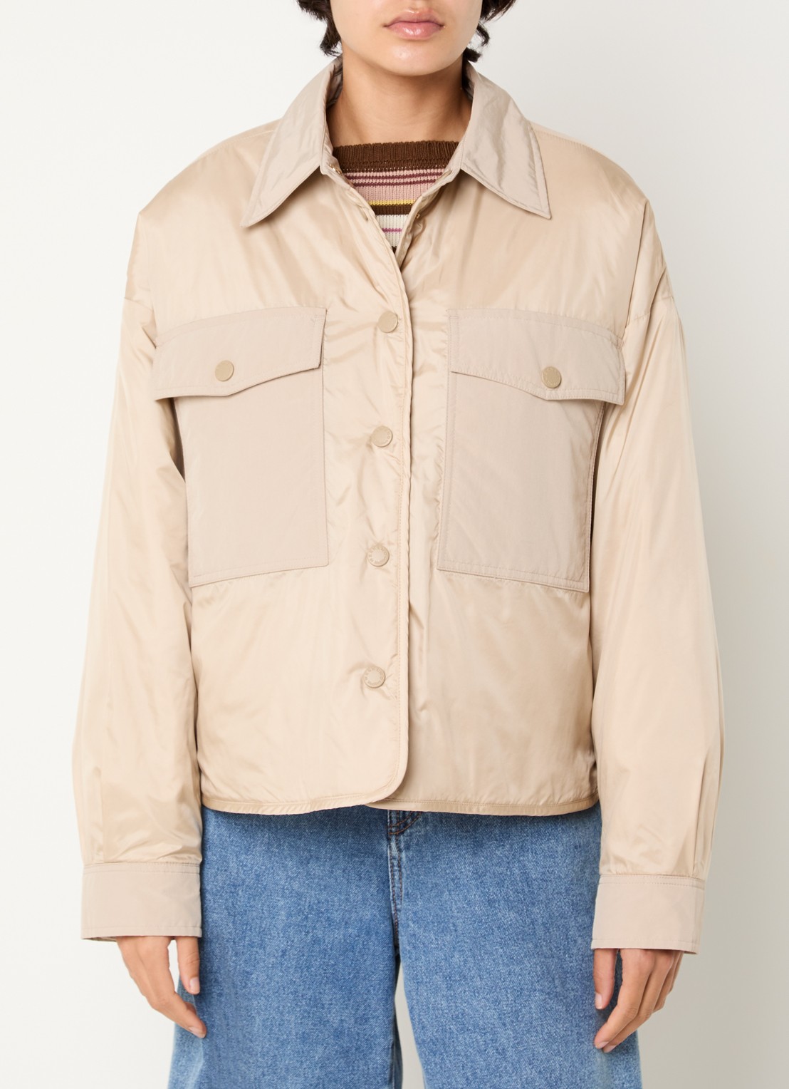 MaxMara Sughero reversible gewatteerd jack met waterafstotende coating - detail zand
