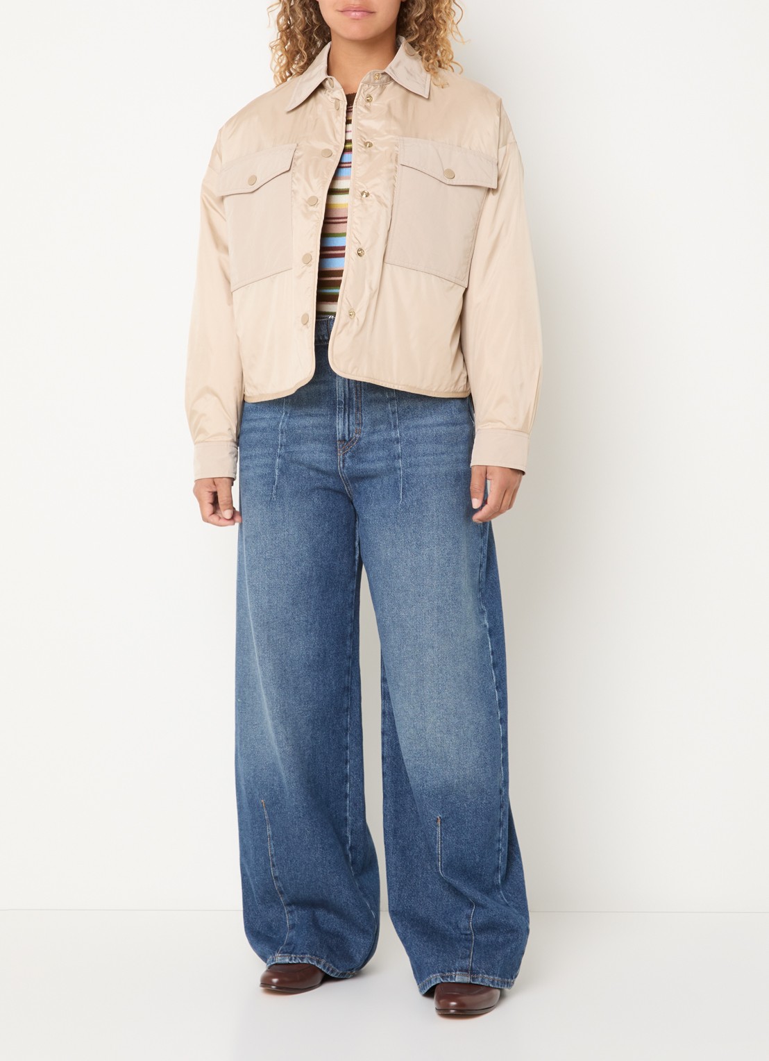 MaxMara Sughero reversible gewatteerd jack met waterafstotende coating - voorkant 3 zand