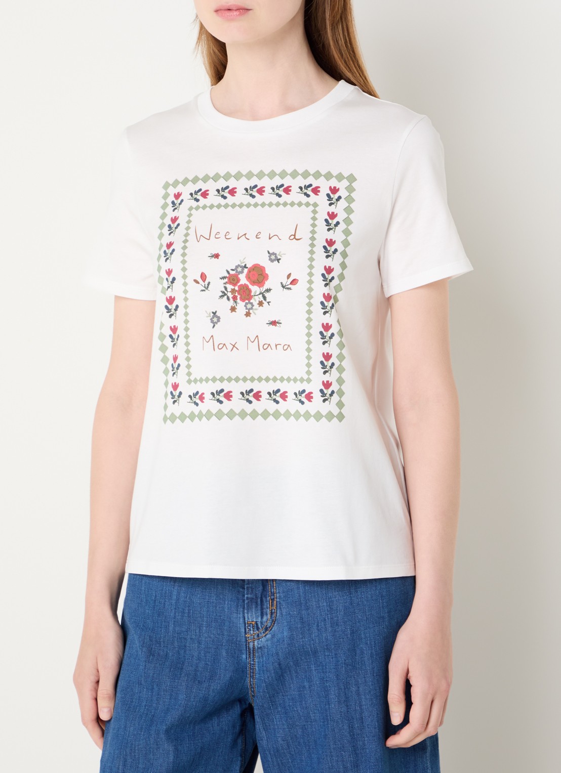 MaxMara T-shirt met logoprint - detail 4 wit